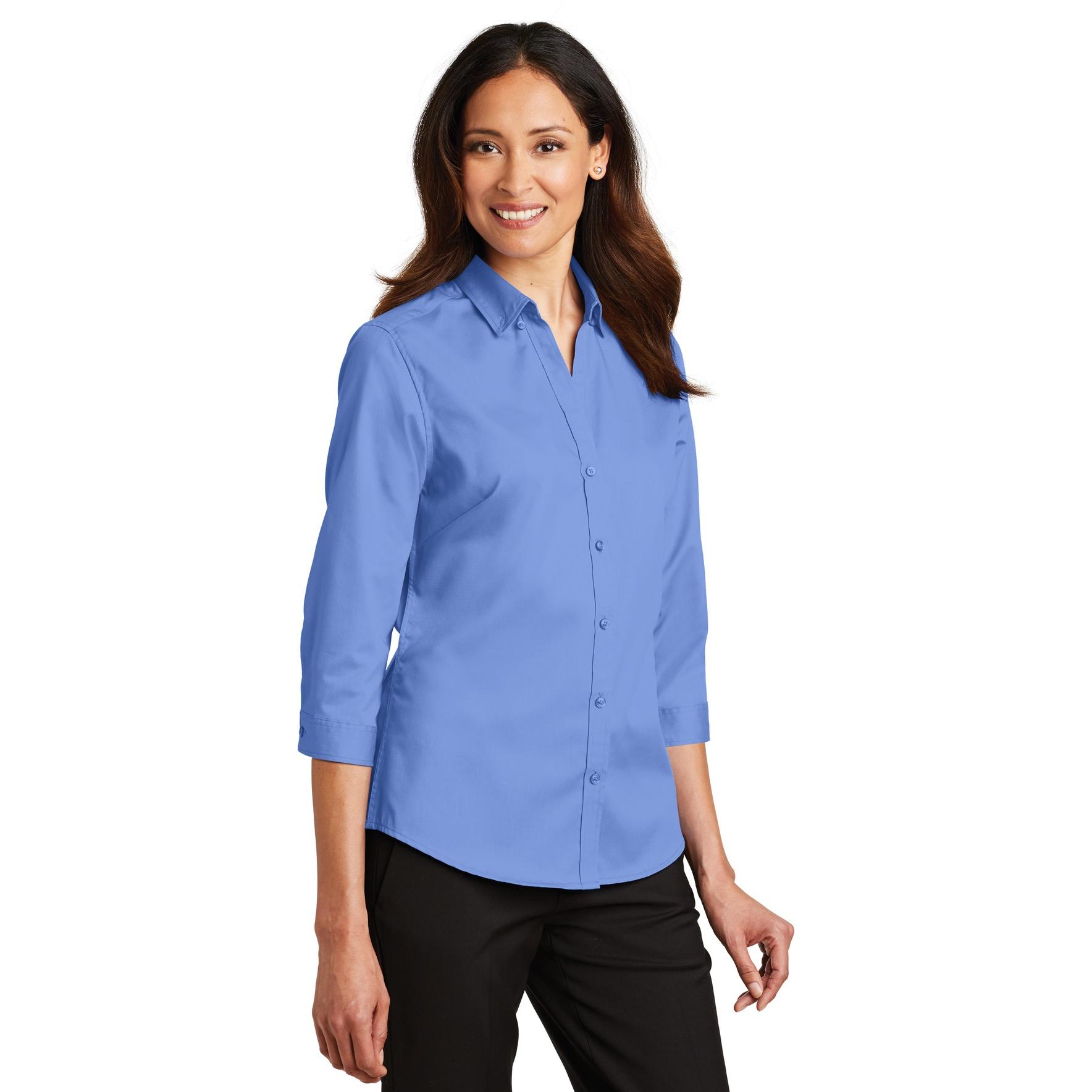 Port Authority L665 Ladies 3/4 Sleeve SuperPro Twill Shirt ...