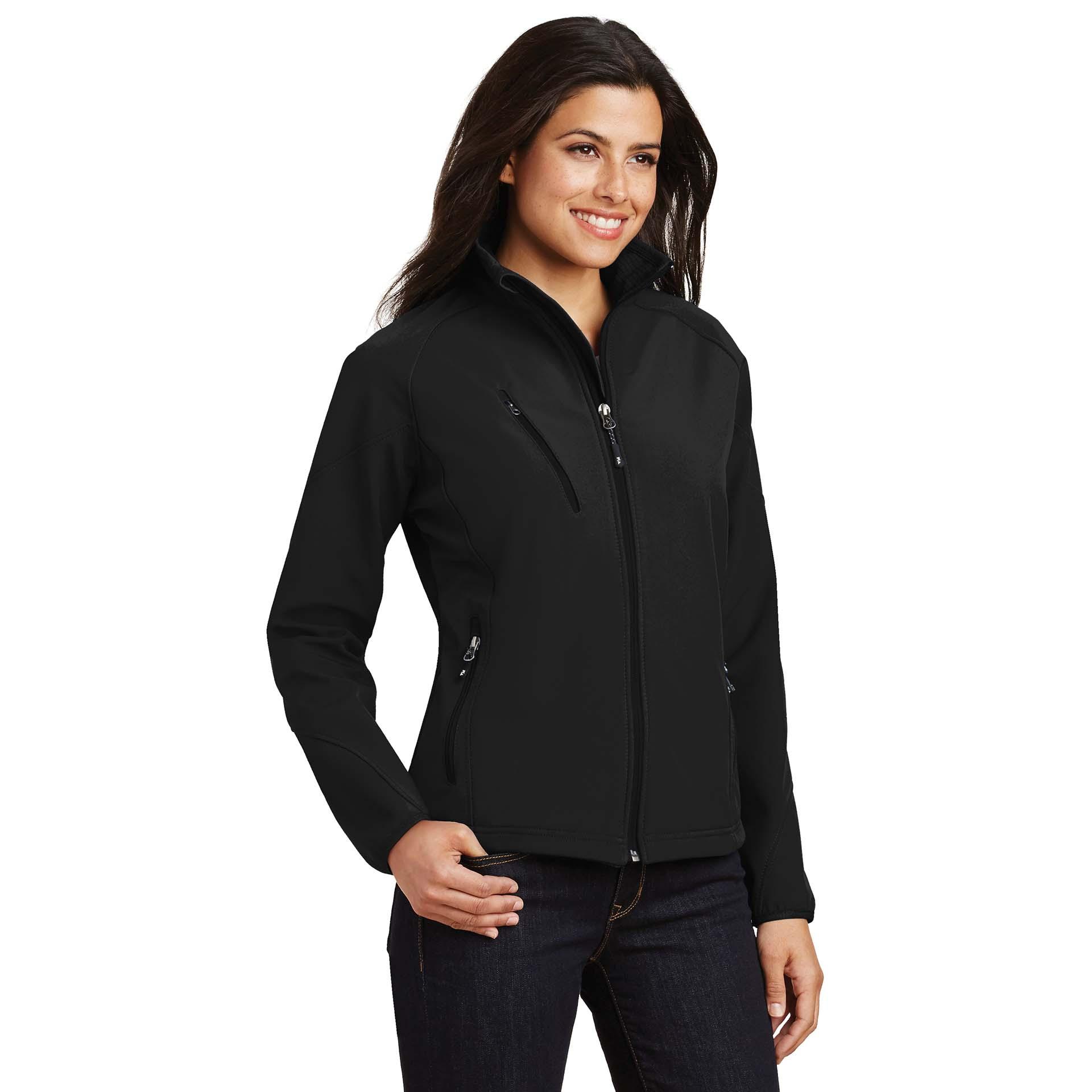 Port Authority L705 Ladies Textured Soft Shell Jacket - Black | Full Source
