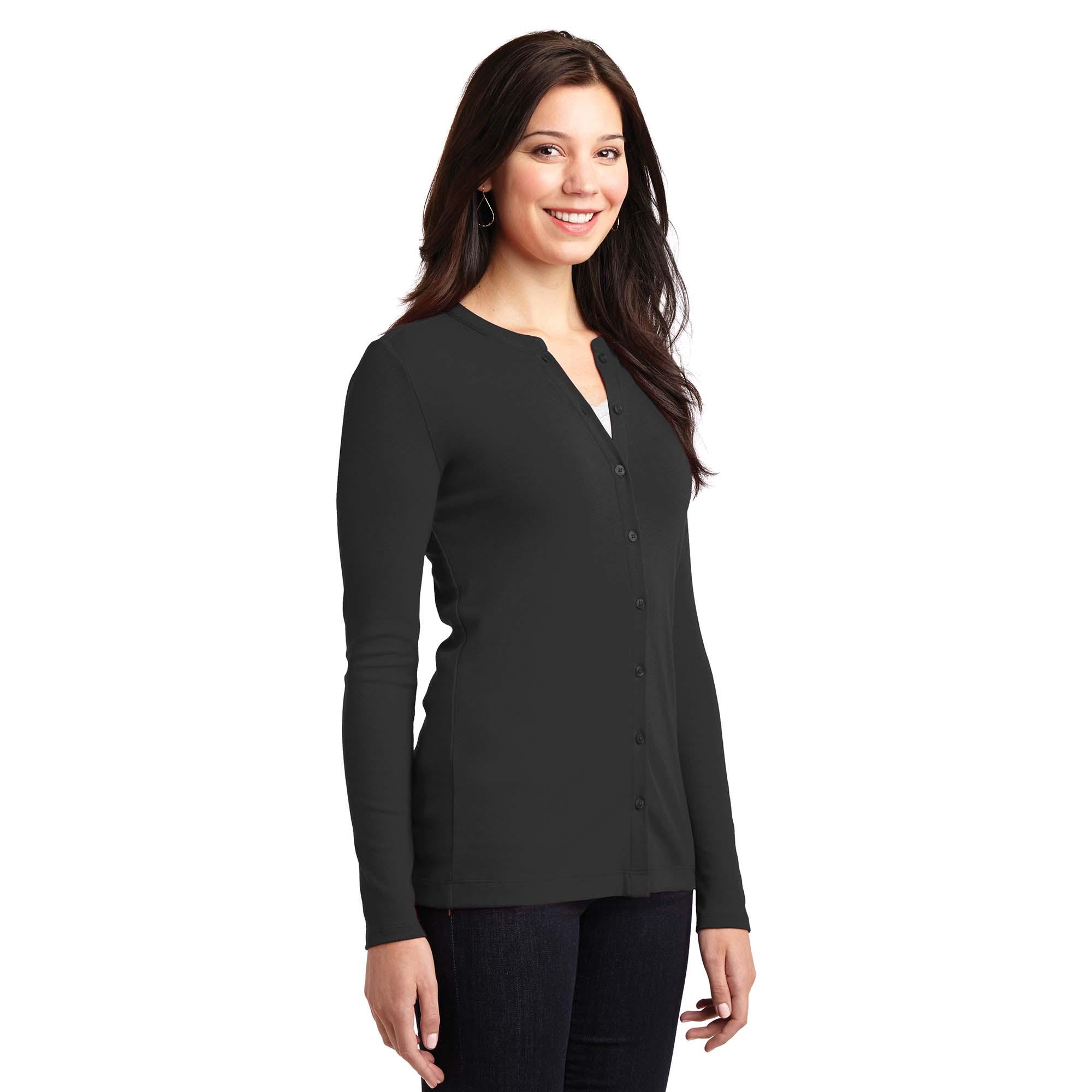 Port Authority LM1008 Ladies Concept Stretch Button-Front Cardigan ...