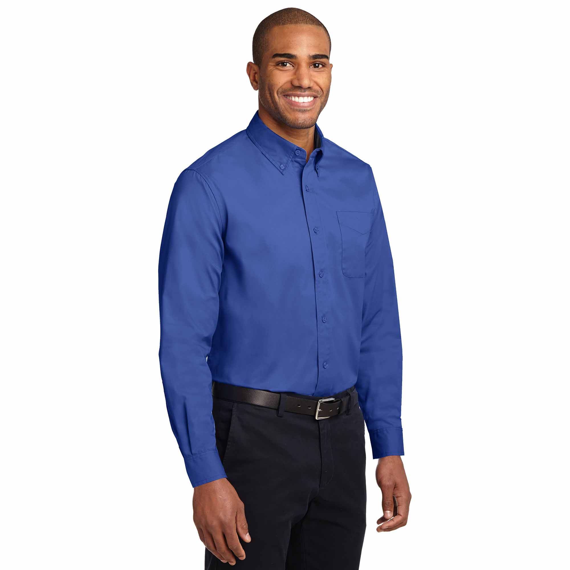 Port Authority S608 Long Sleeve Easy Care Shirt - Royal/Classic 