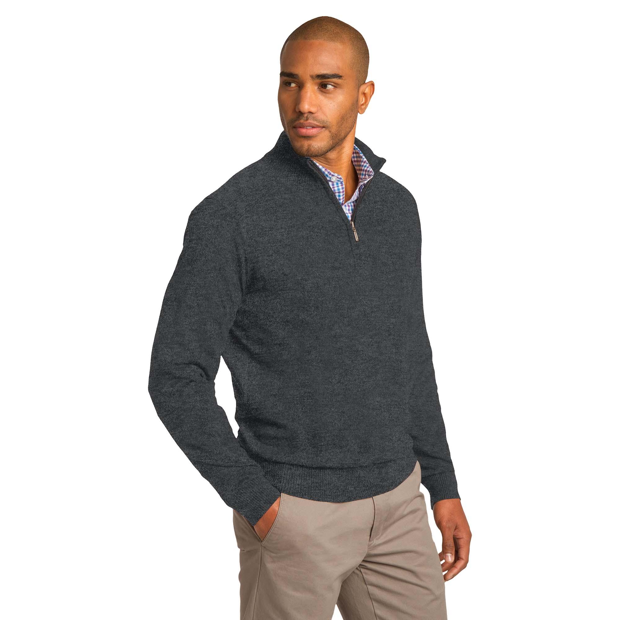 Port Authority SW290 1/2-Zip Sweater - Charcoal Heather | Full Source