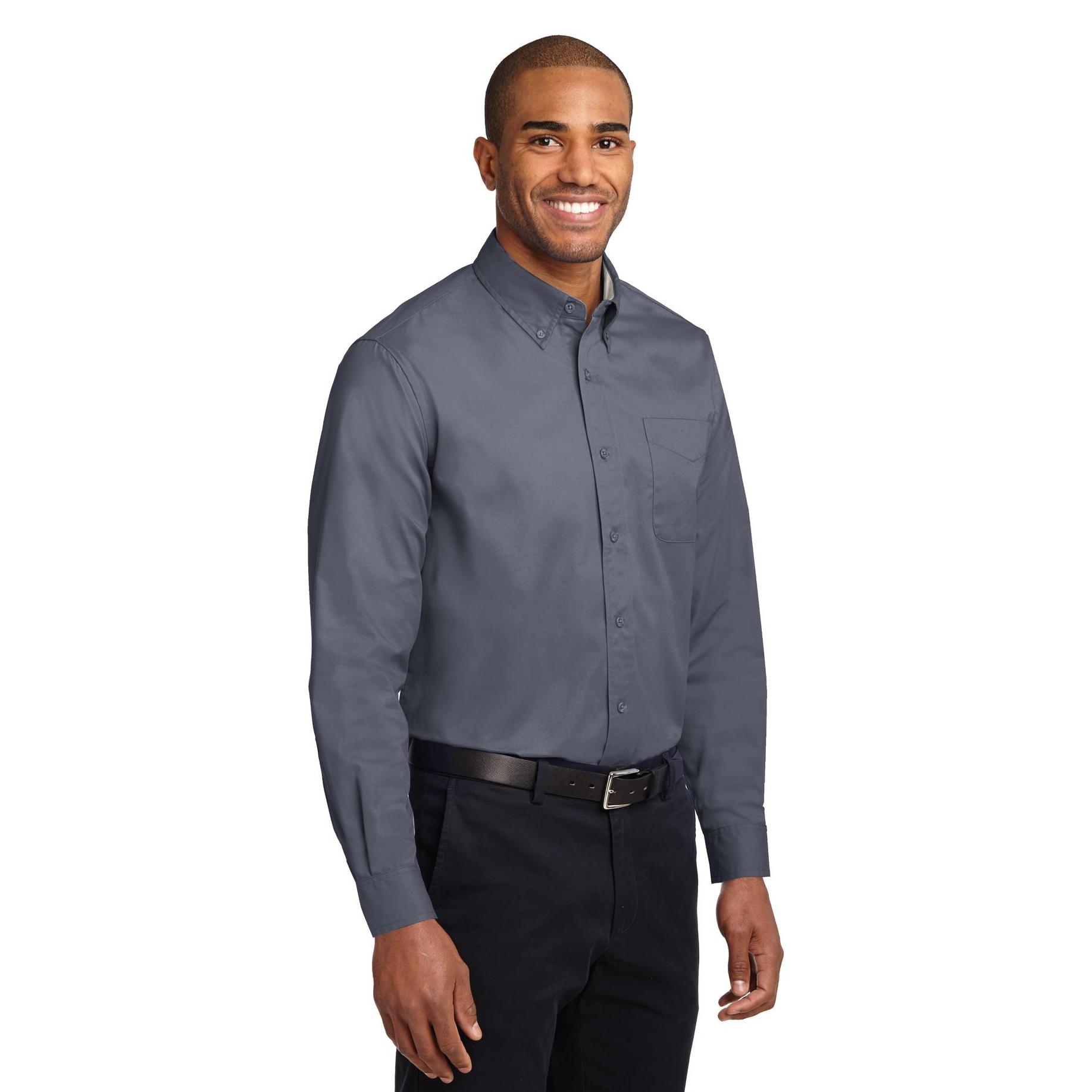Port Authority TLS608 Tall Long Sleeve Easy Care Shirt - Steel