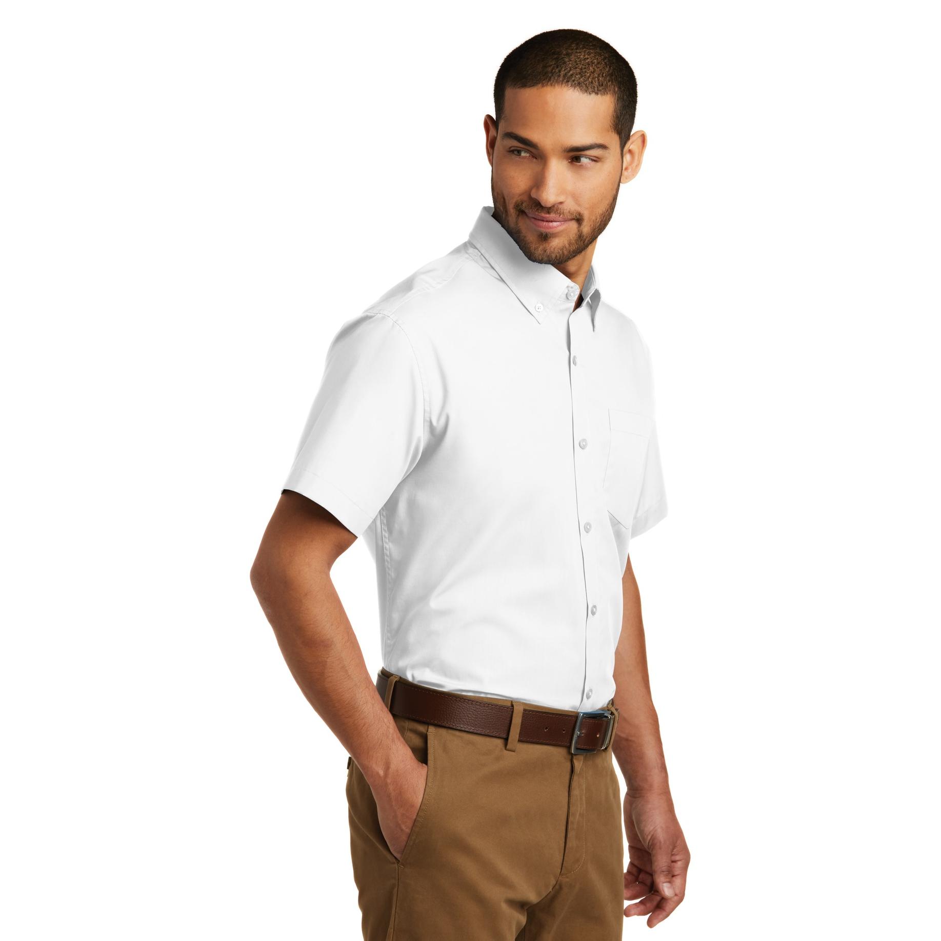 Port Authority W101 Short Sleeve Carefree Poplin Shirt - White