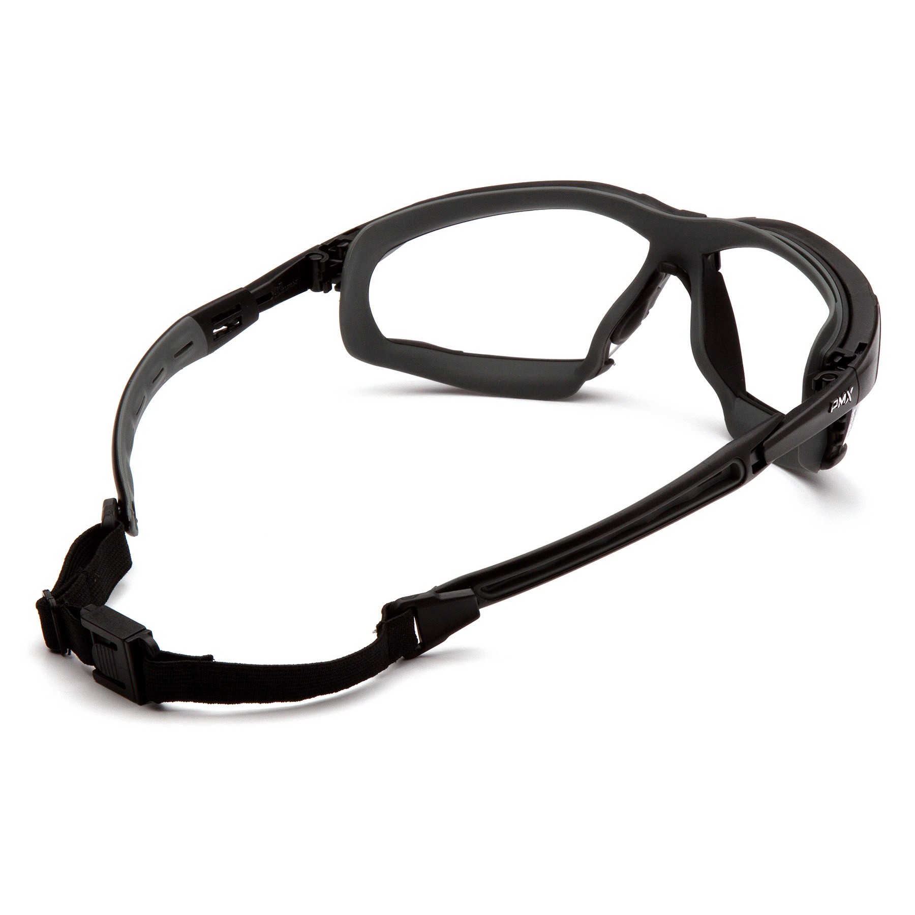 Pyramex FYXATE Schutzbrille – Graue H2X Antibeschlaglinse, Mit Kalkbügeln, Dielektrisch, Rundum Sicht