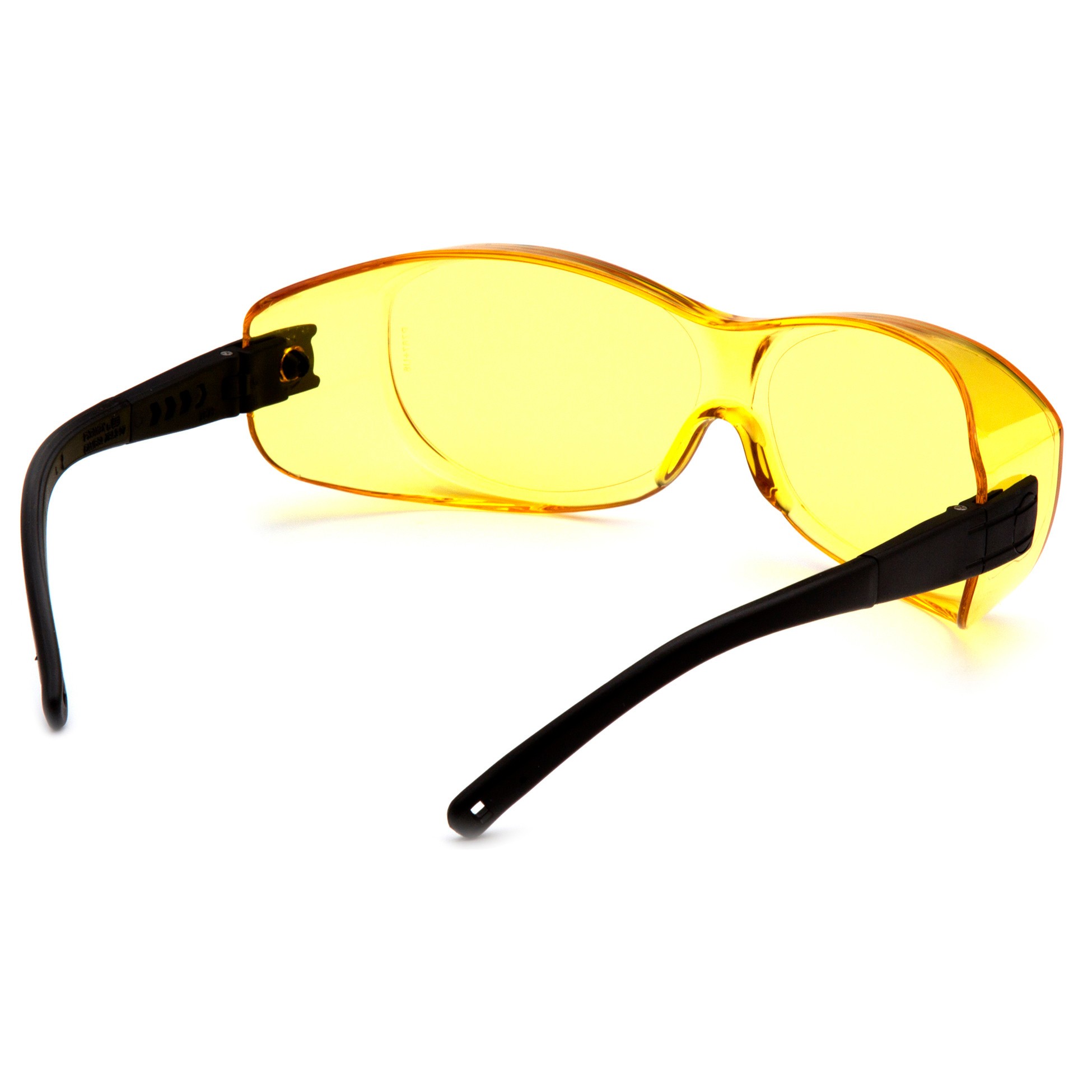 Pyramex OTS Over Prescription Glasses Safety Glasses Black Frame/Amber Lens One Size S3530SJ 
