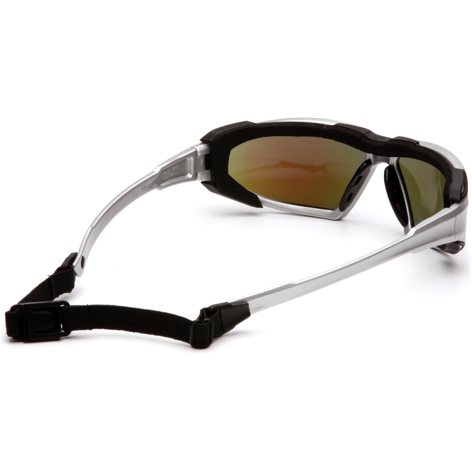 Pyramex Highlander Safety Glasses Silver/Black Frame Blue AntiFog