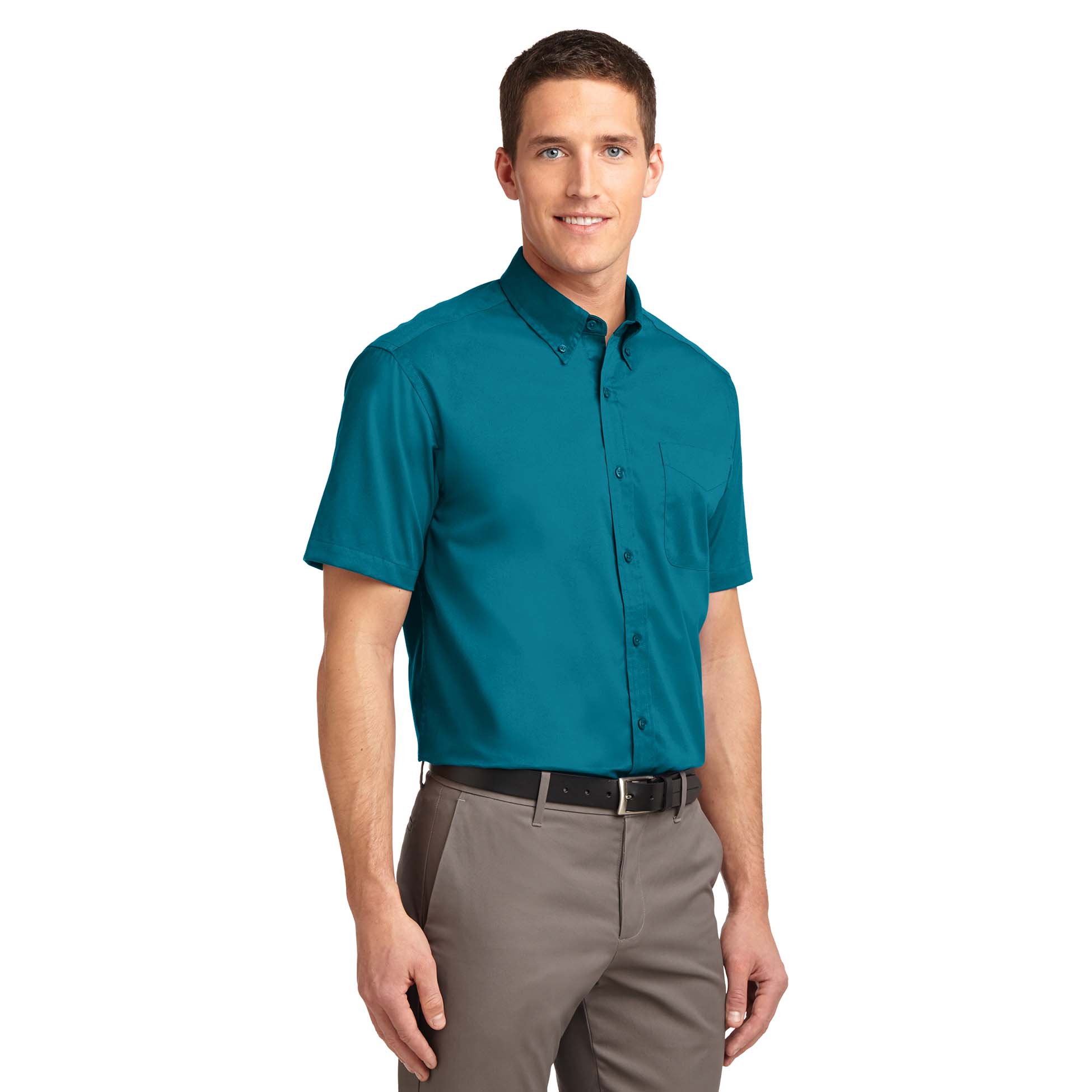 Port Authority S508 Short Sleeve Easy Care Shirt - Teal Green ...