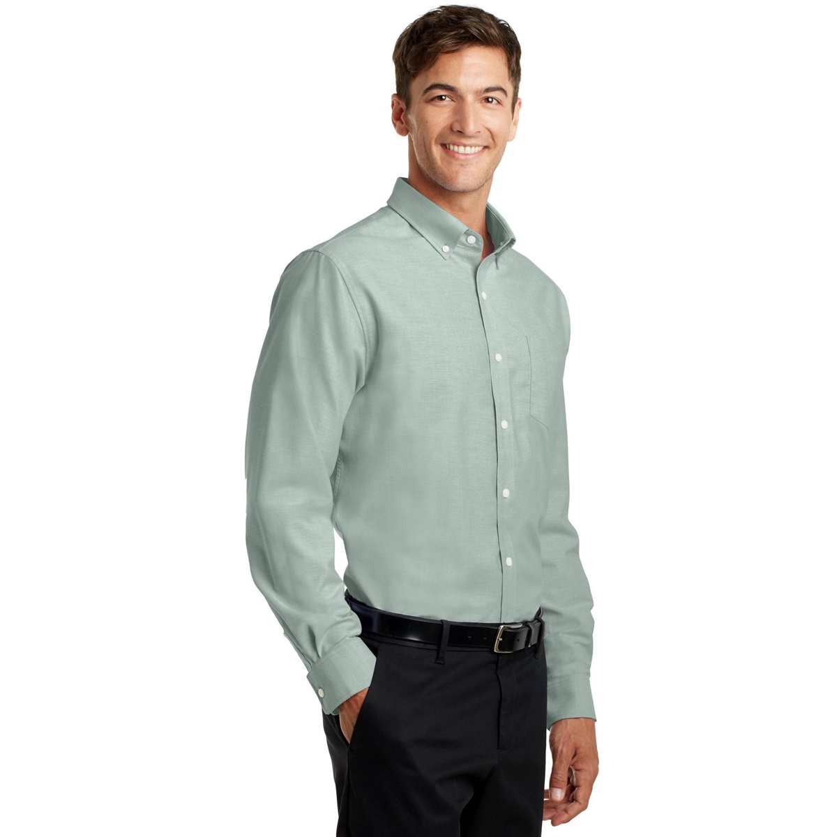 Port Authority S658 SuperPro Oxford Shirt - Green | Full Source