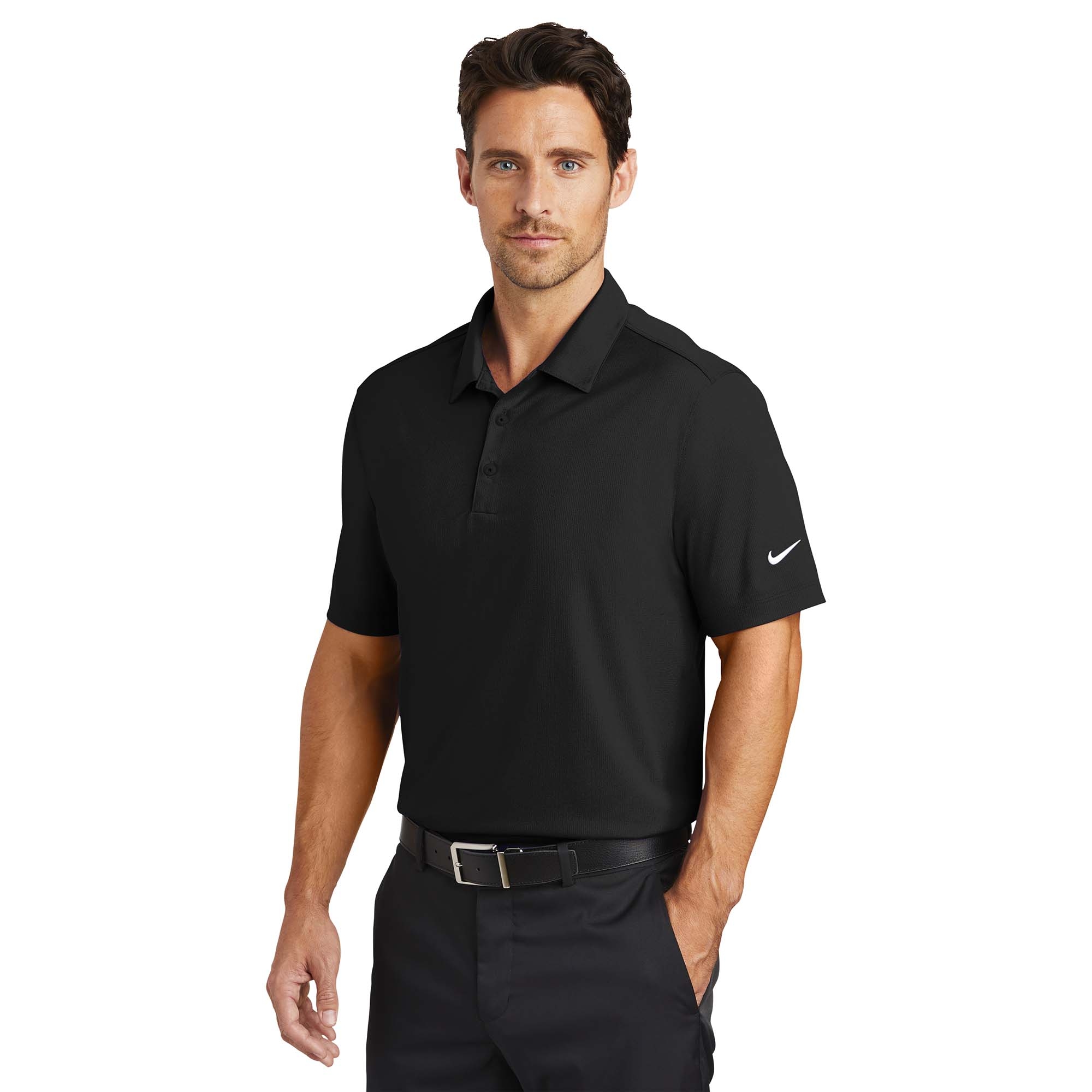 Nike 637167 Dri-FIT Vertical Mesh Polo - Black | Full Source
