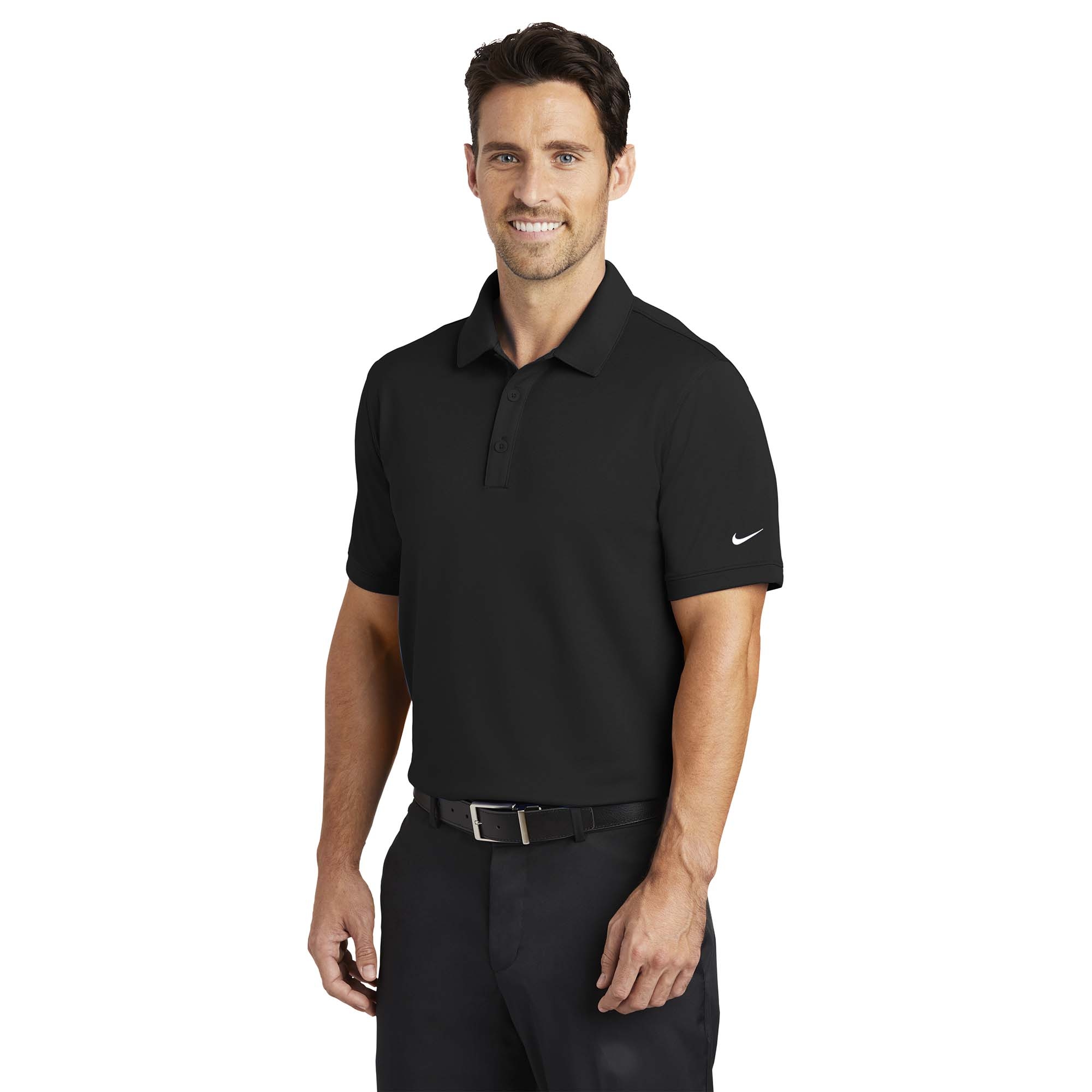 Nike 746099 Dri-FIT Solid Icon Pique Polo - Black | Full Source