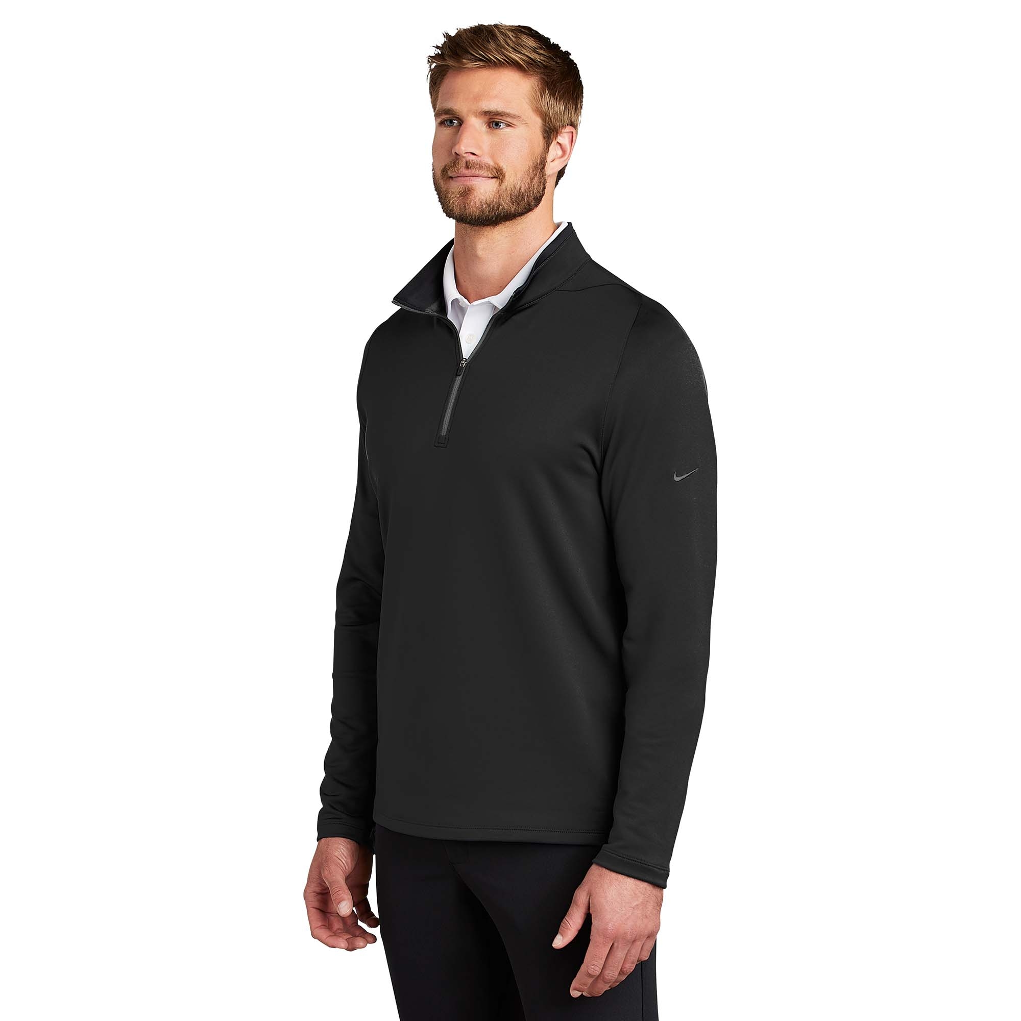 Nike 779795 Dri-FIT Stretch 1/2-Zip Cover-Up - Black/Dark Grey