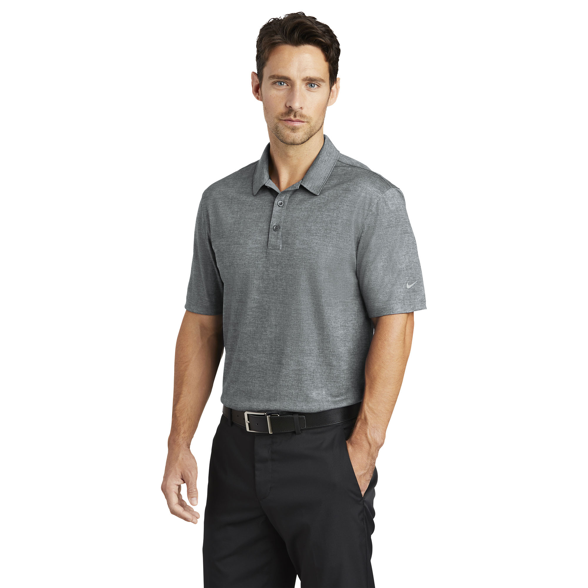 Nike 838965 Dri-FIT Crosshatch Polo - Cool Grey/Anthracite