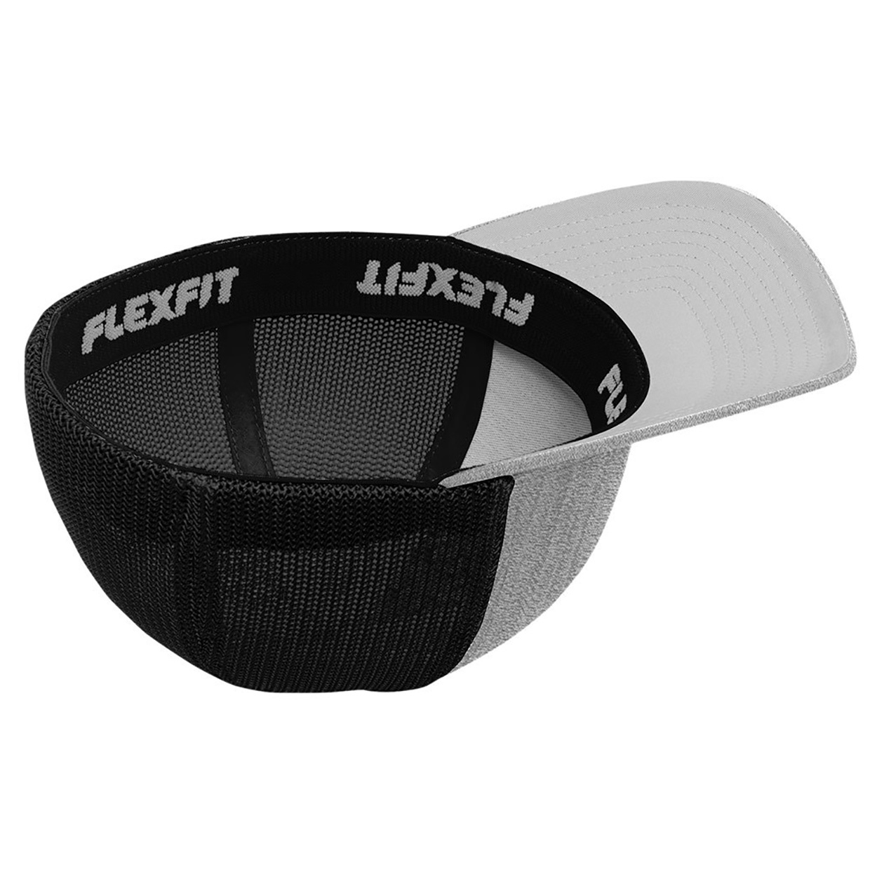 Port Authority C812 Flexfit Mesh Back Cap - Heather Grey/Black | Full ...