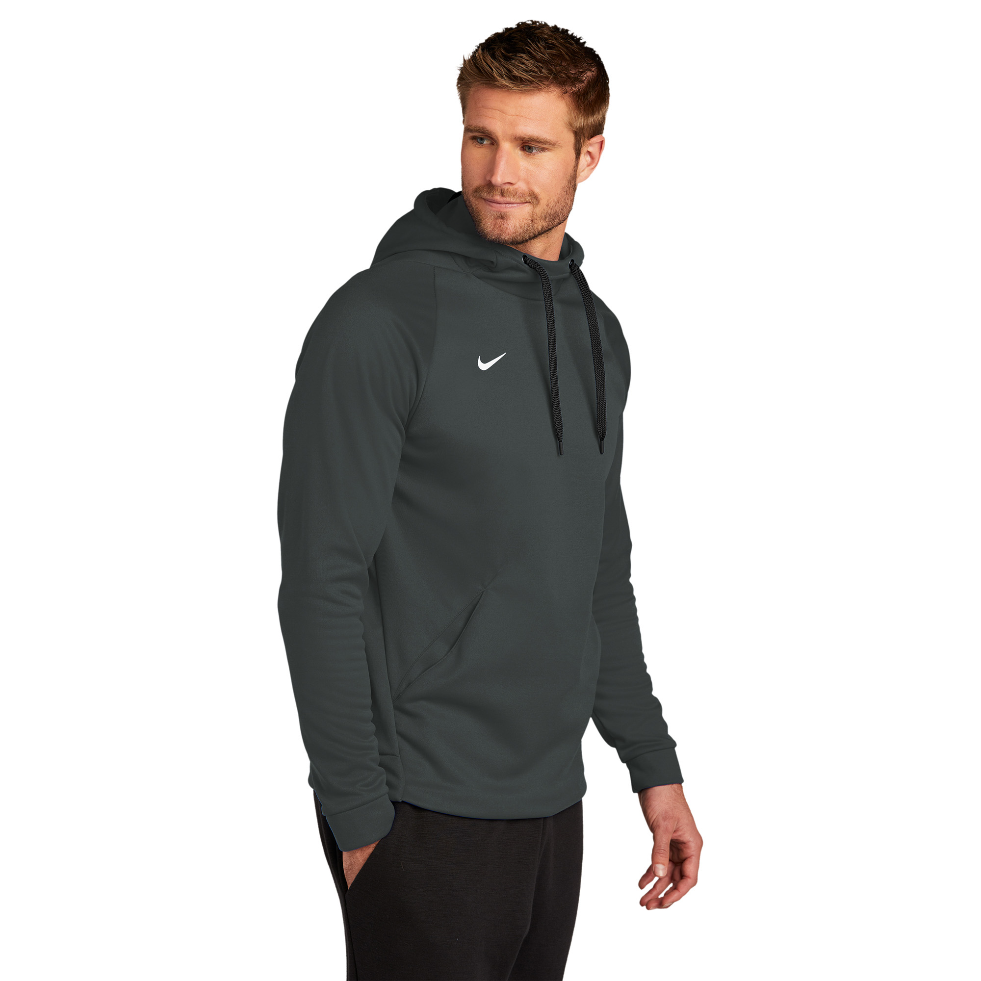 Nike CN9473 Therma-FIT Pullover Fleece Hoodie - Team Anthracite