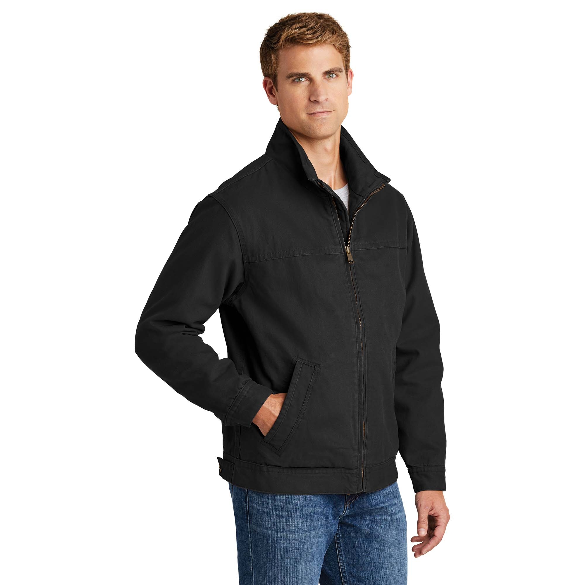 CornerStone CSJ40 Washed Duck Cloth Flannel-Lined Work Jacket - Black ...