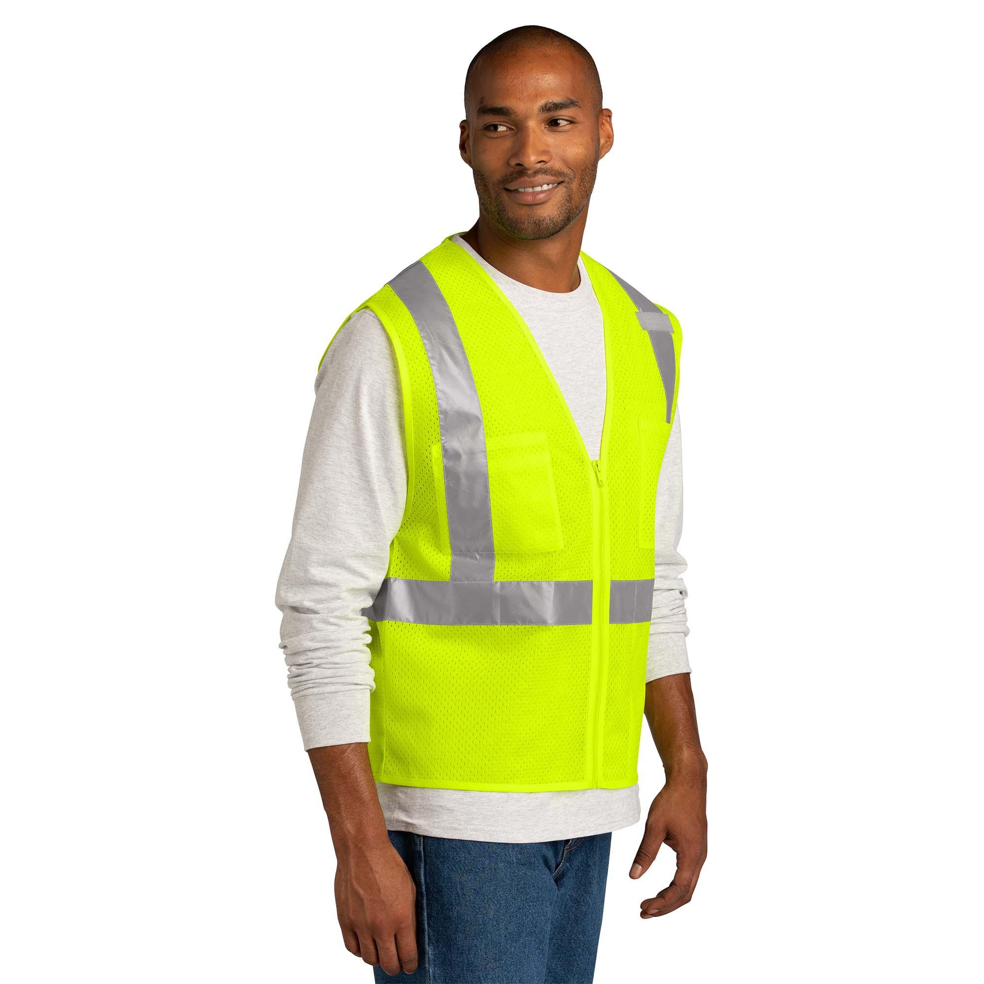 CornerStone CSV102 ANSI 107 Class 2 Mesh Zippered Vest - Yellow