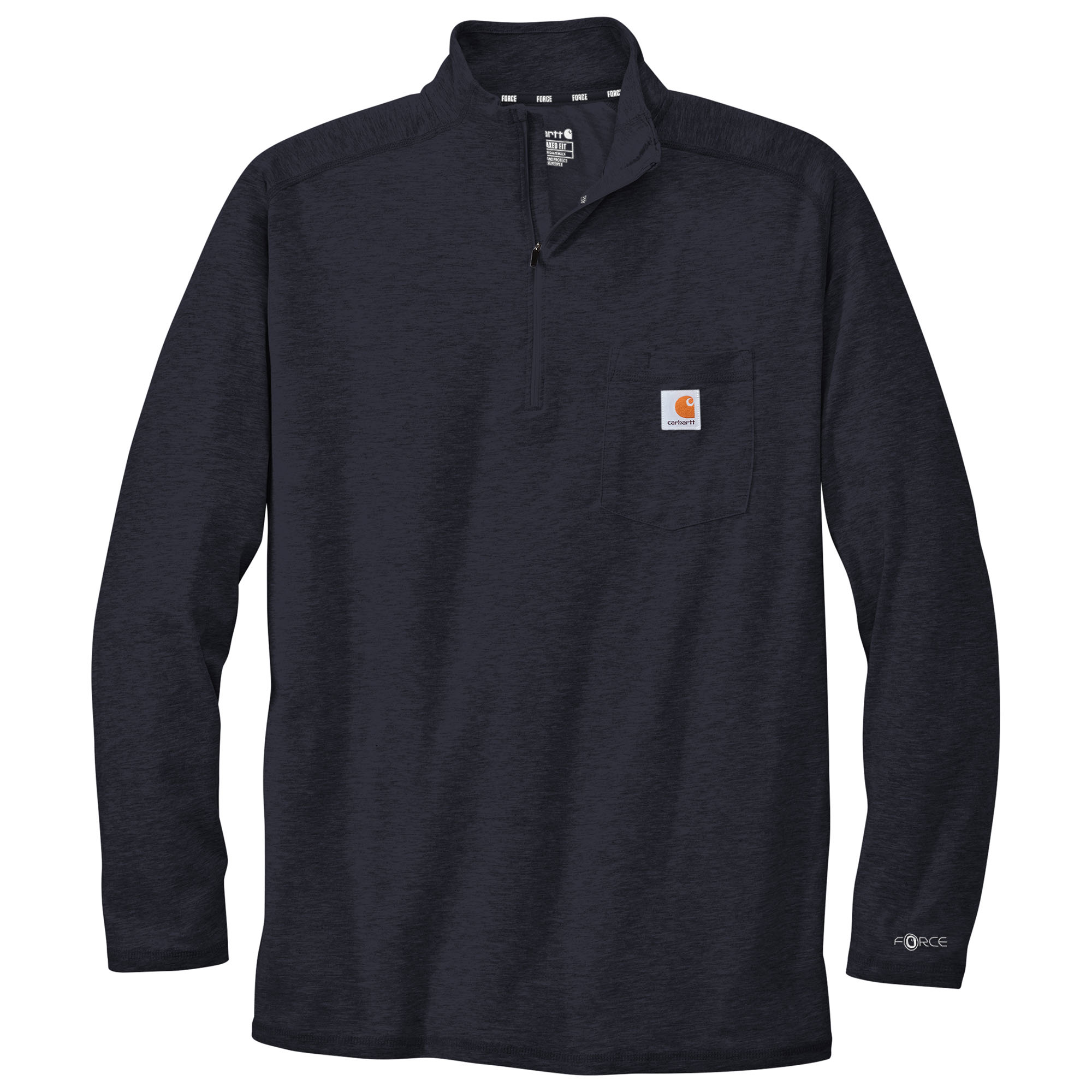 Carhartt CT106660 Force 1/4-Zip Long Sleeve T-Shirt - Navy | Full Source