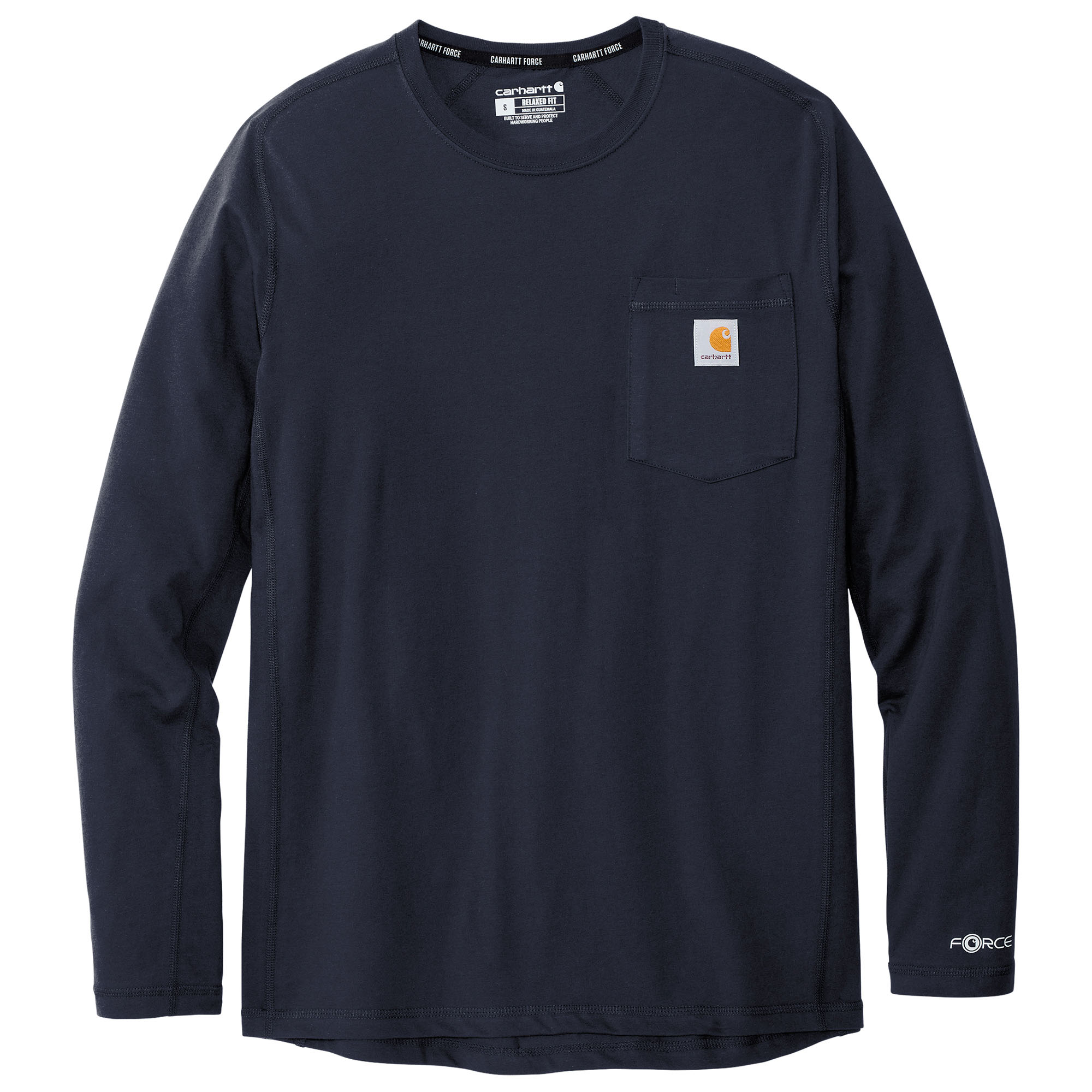 Carhartt 104617 Force Long Sleeve Pocket T-Shirt - Navy | Full Source