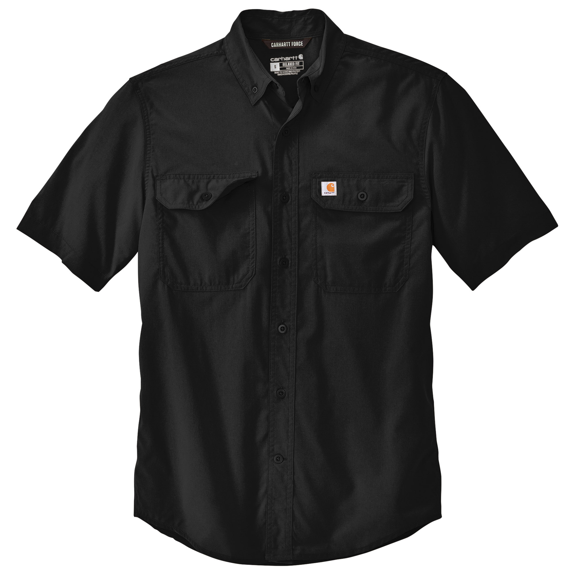 Carhartt 105292 Force Solid Short Sleeve Shirt - Black | Full Source