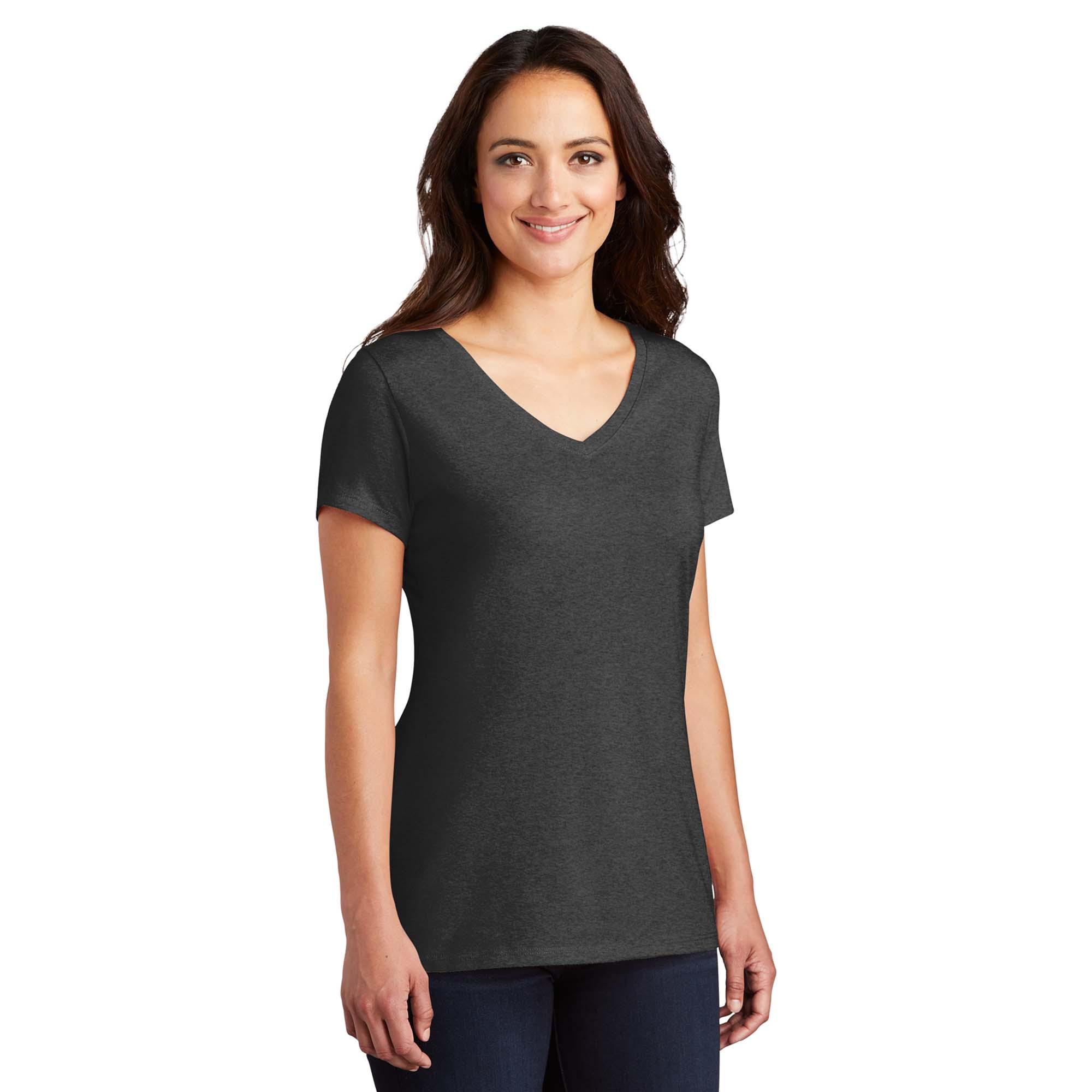 District DM1350L Women's Perfect Tri V-Neck Tee - Black