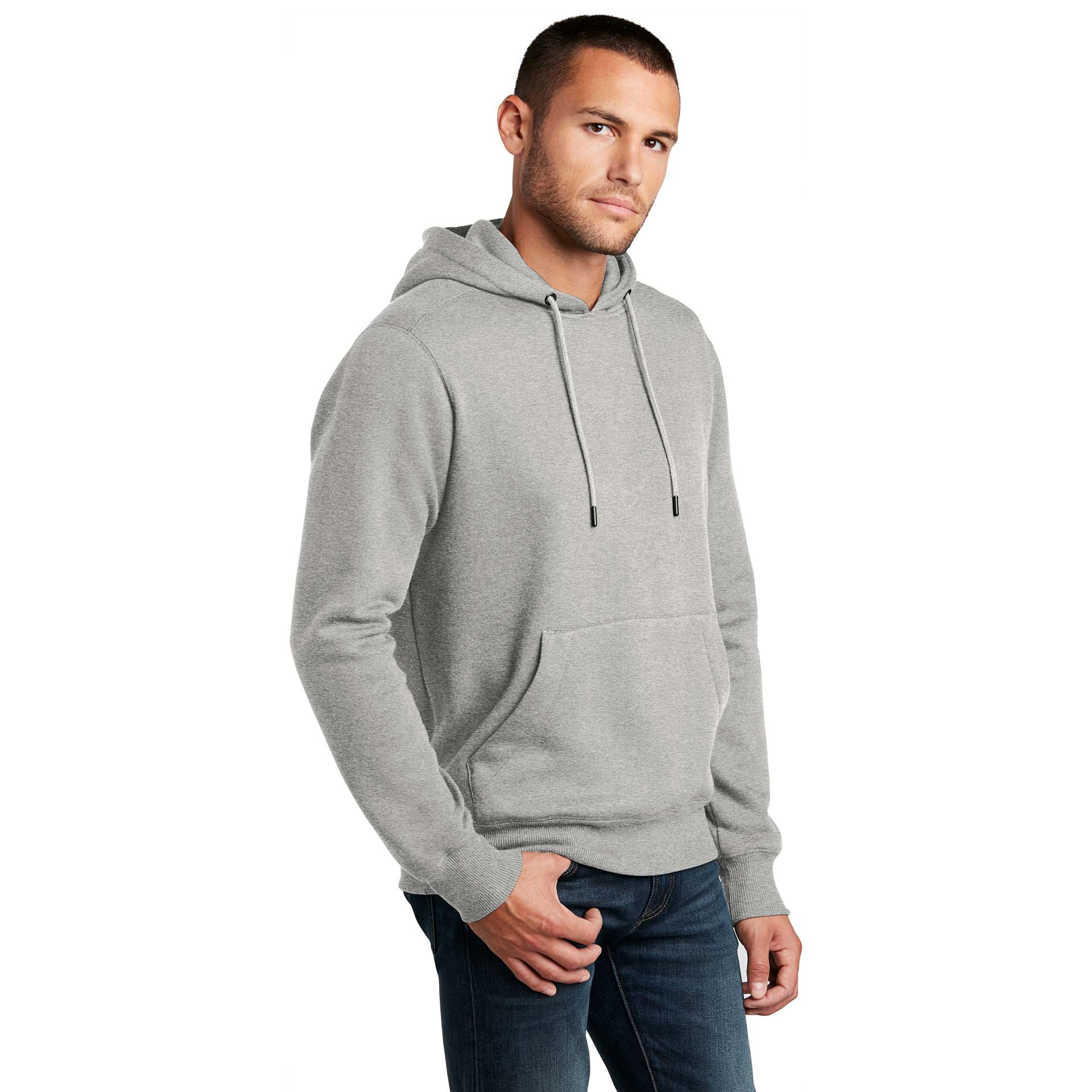 District DT1101 Perfect Weight Fleece Hoodie - Heathered Steel | Full ...