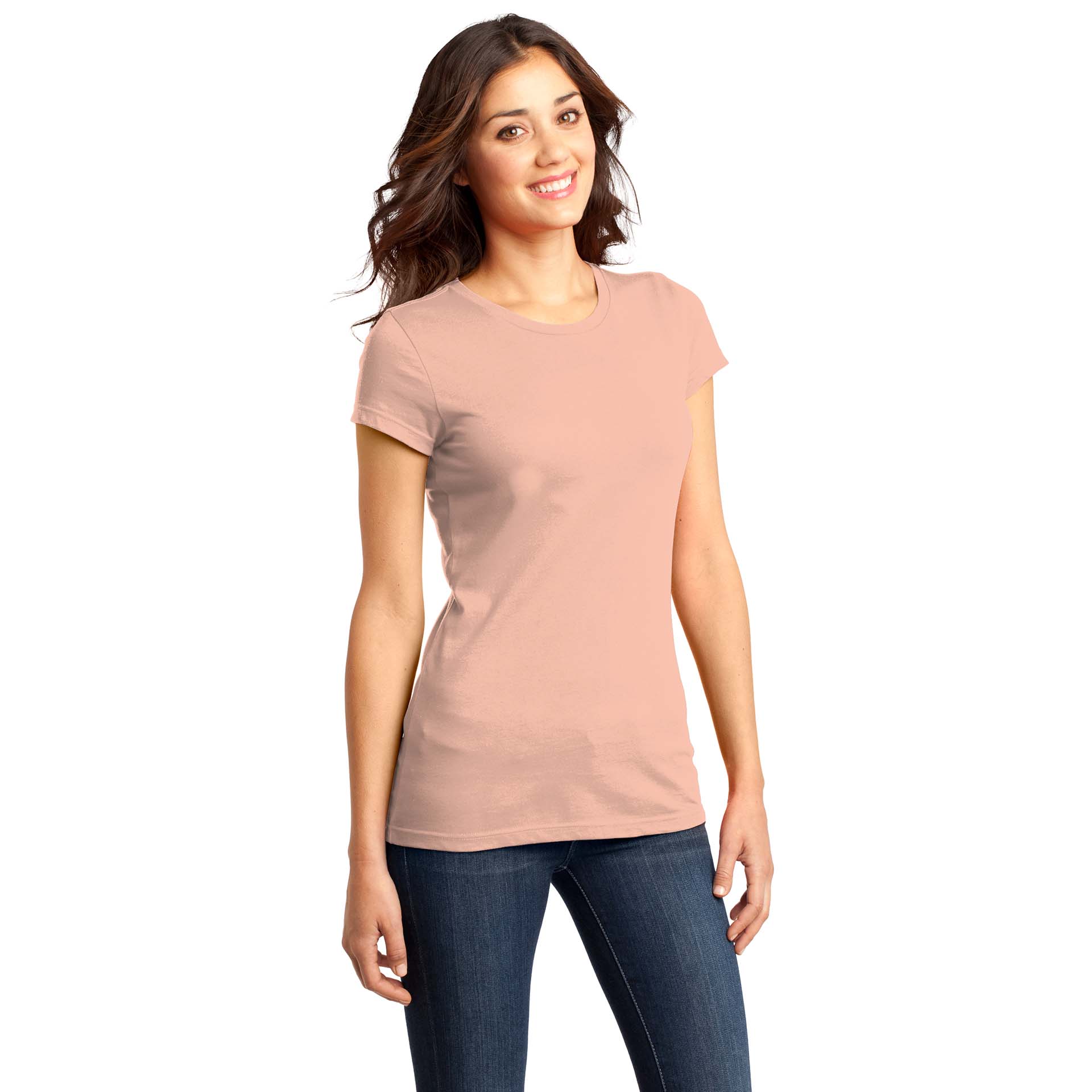 District DT6001 Women's Fitted Very Important Tee - Dusty Peach ...