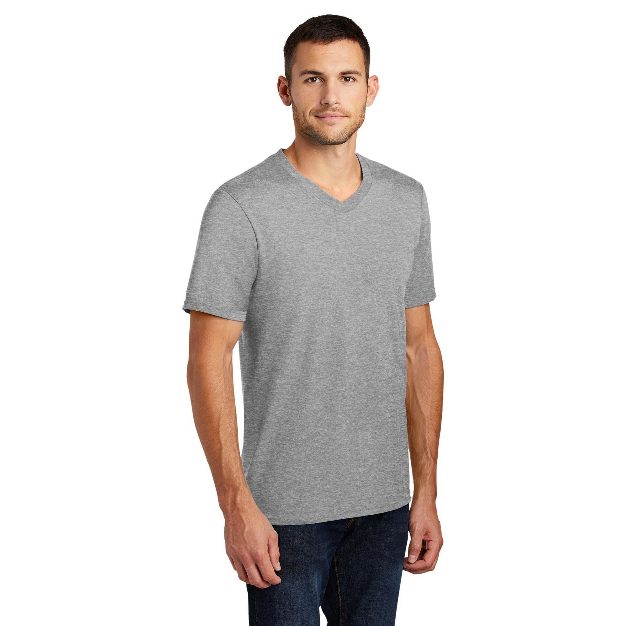 District DT6500 Very Important Tee V-Neck - Light Heather Grey | Full ...