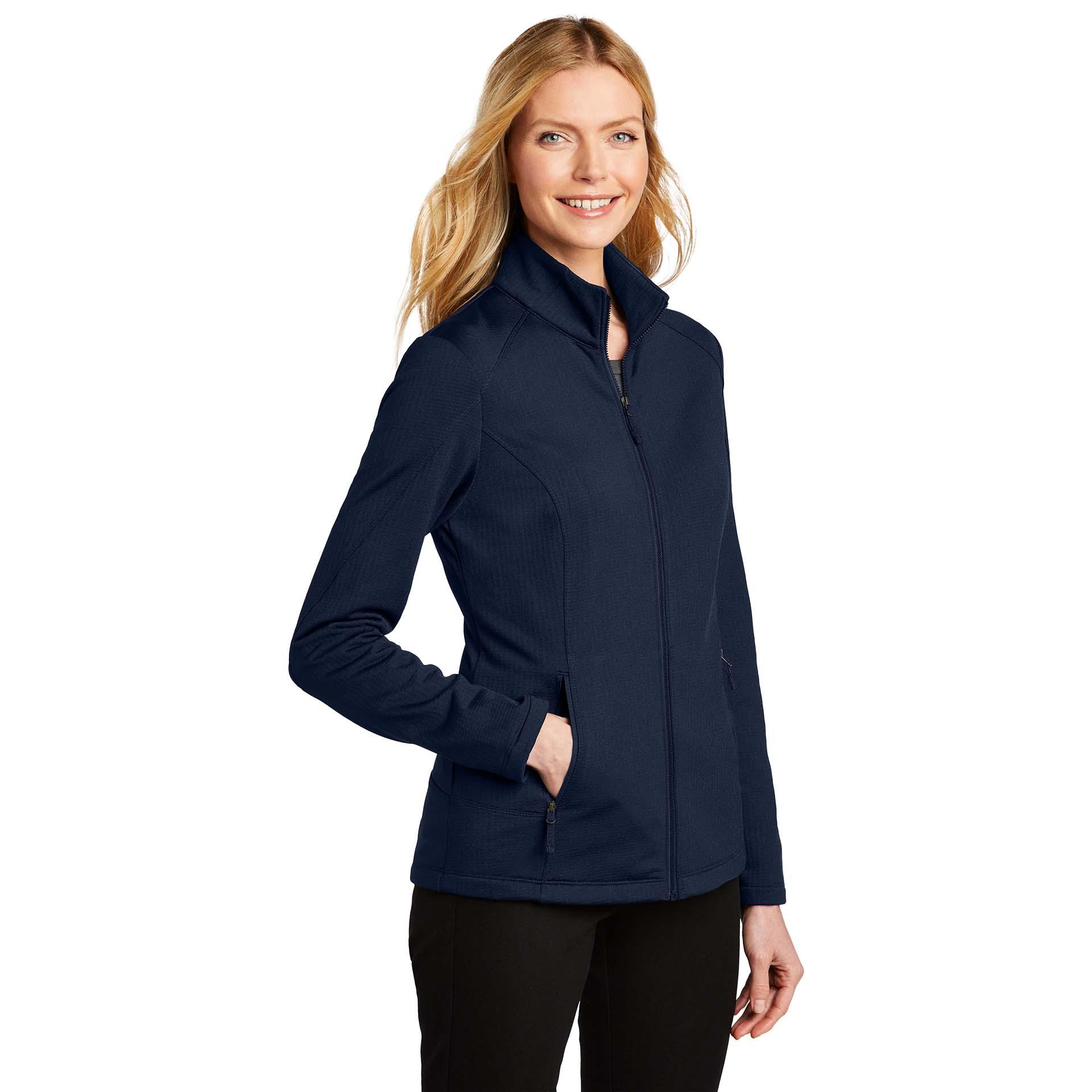 Port Authority L239 Ladies Grid Fleece Jacket - River Blue Navy | Full ...