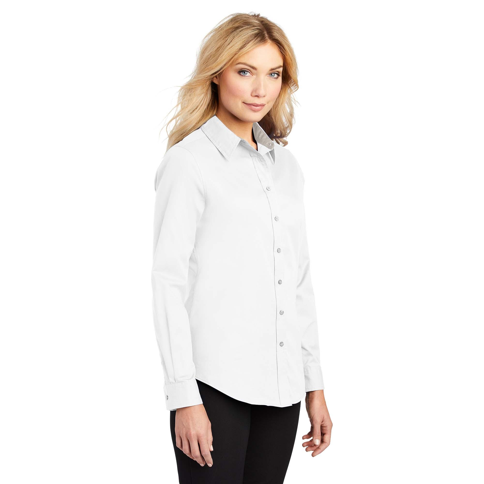 Port Authority L608 Ladies Long Sleeve Easy Care Shirt - White