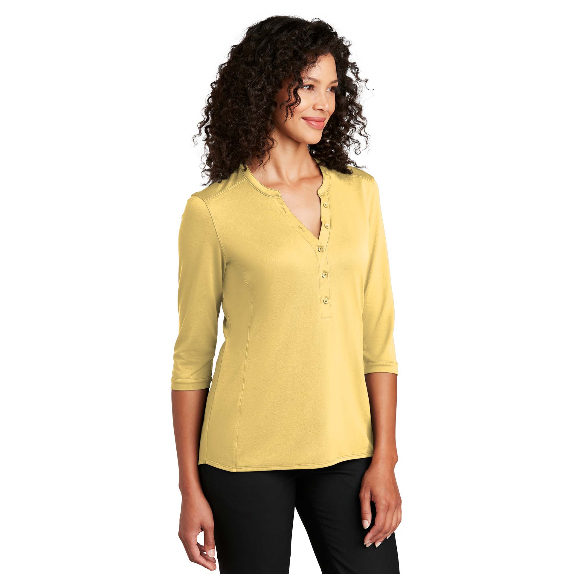Port Authority Ladies UV Choice Henley - Moisture Wicking Pique Shirt With UPF 20+ Protection