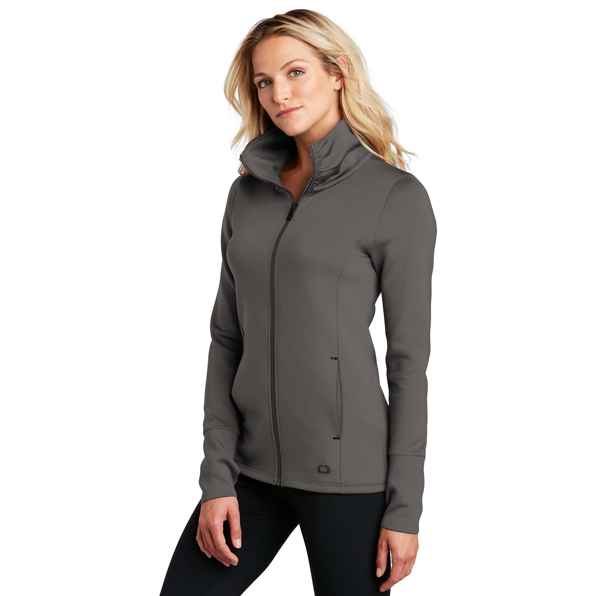 Turmac Gray Color OGIO Endurance LOE703 Ladies Modern Performance Full-Zip - Tarmac Grey ...