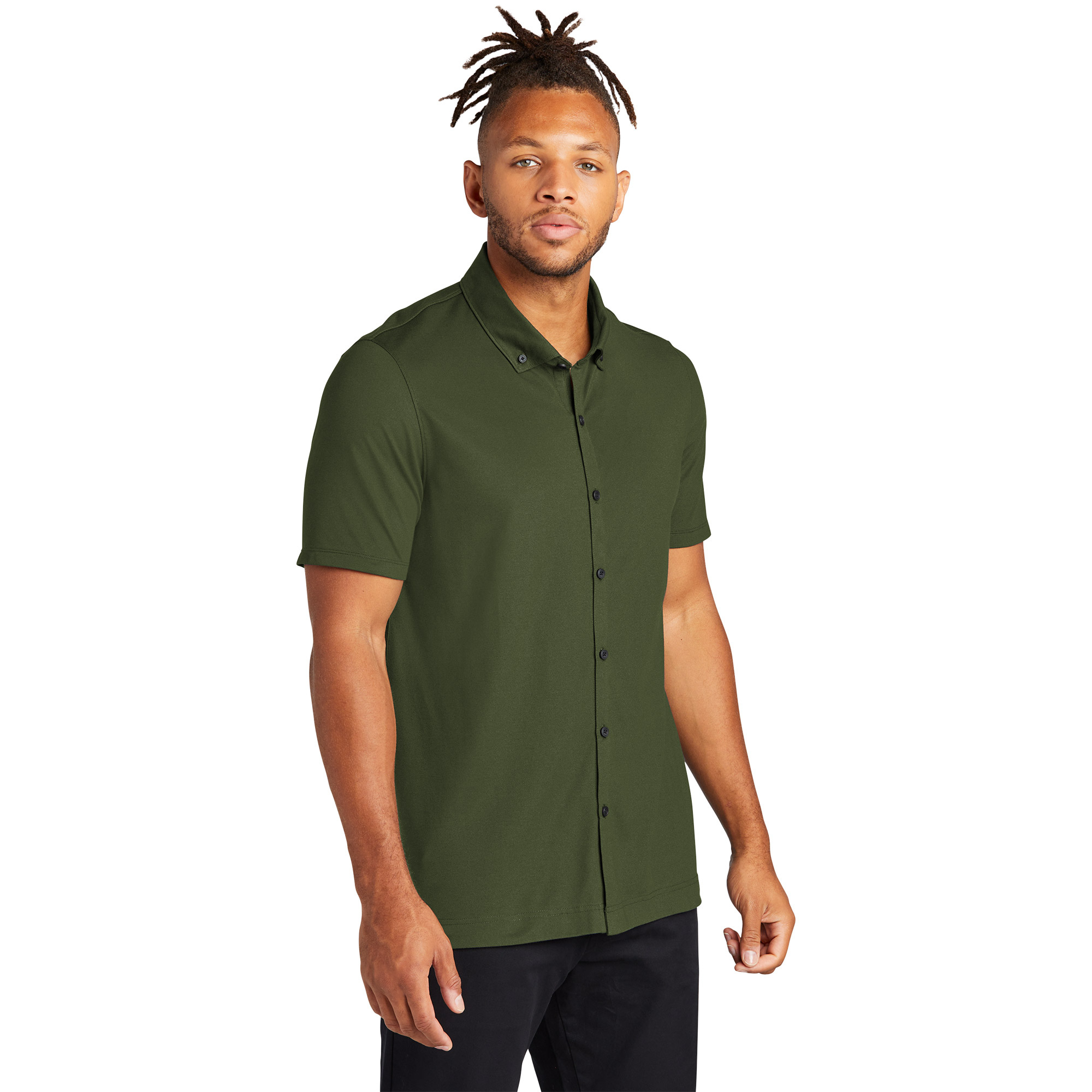 Mercer+Mettle MM1006 Stretch Pique Full-Button Polo