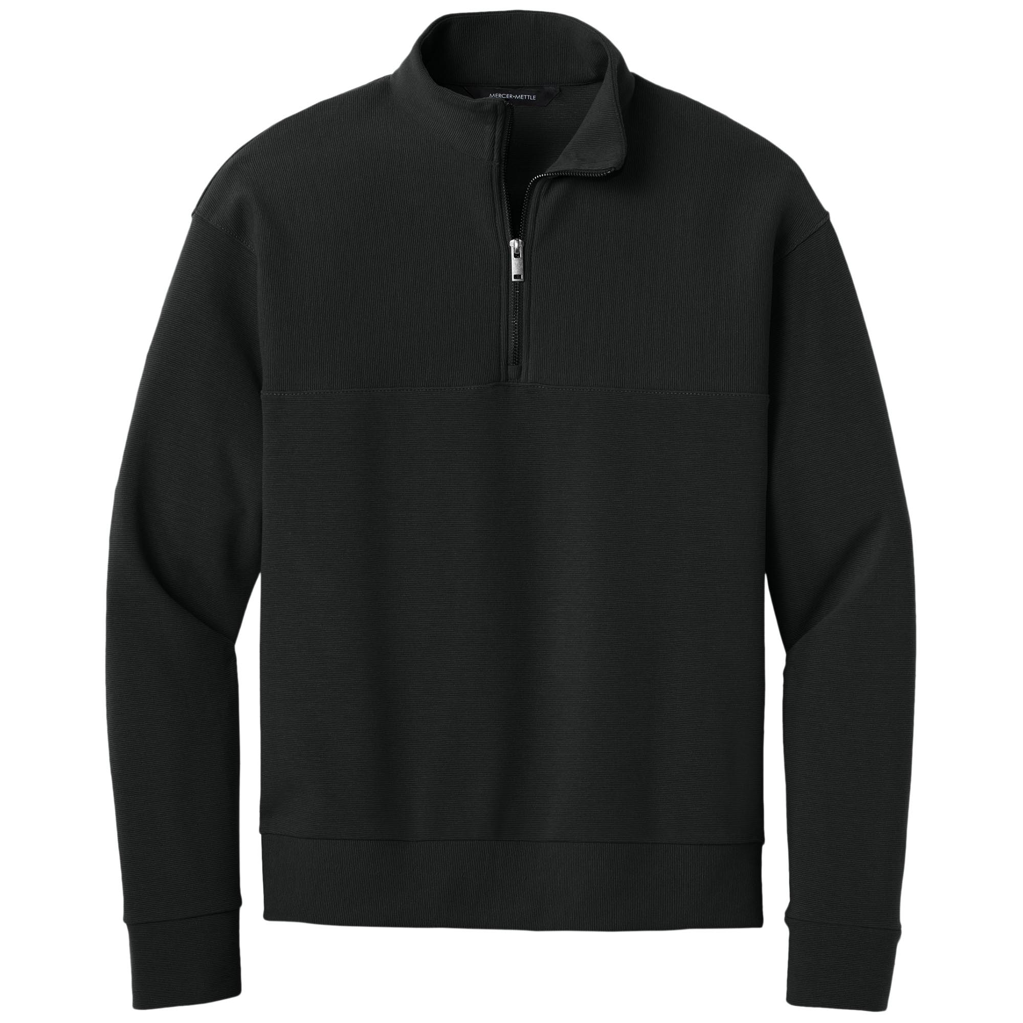 Mercer+Mettle MM3040 Linear Texture 1/4-Zip - Deep Black | Full Source