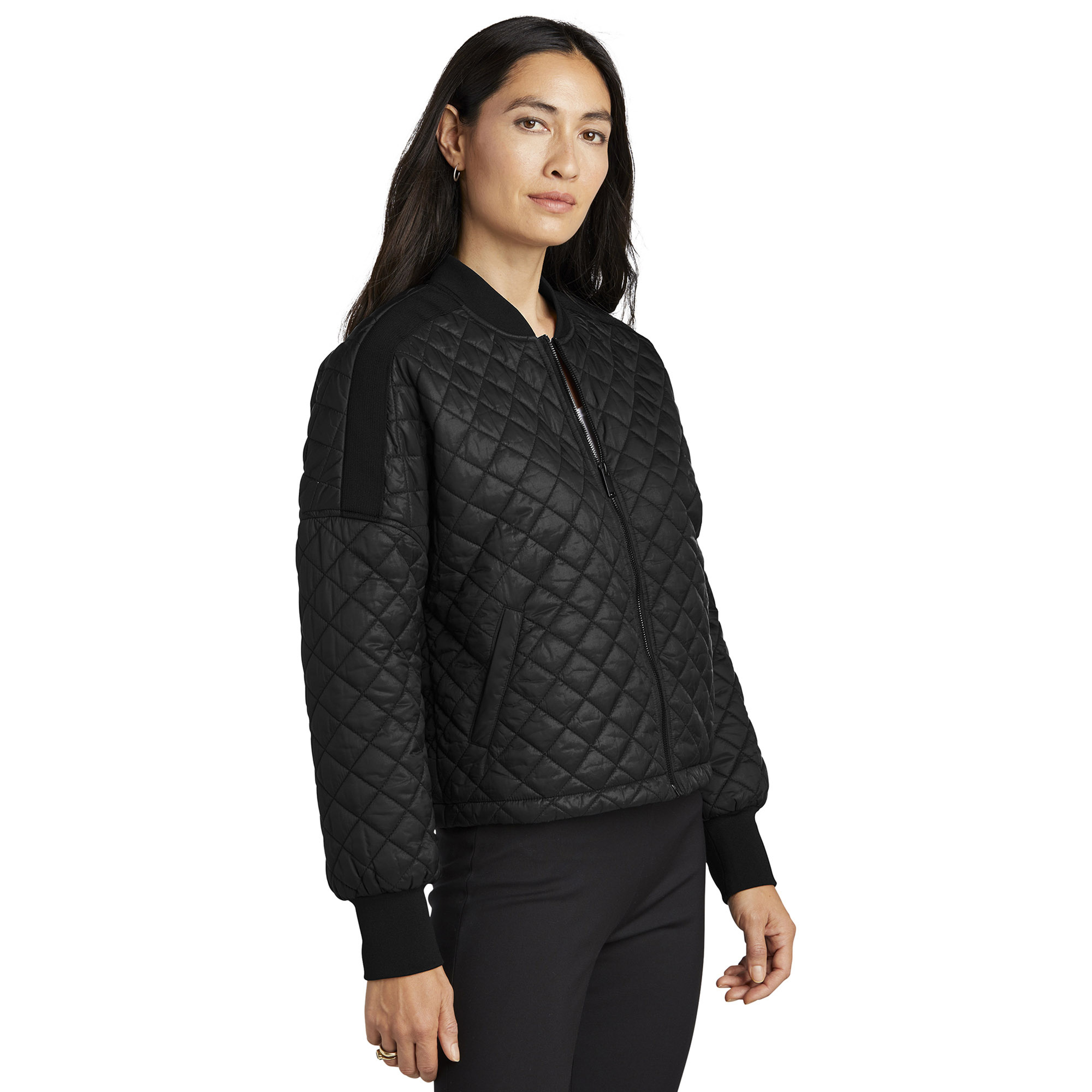 Mercer+Mettle MM7201 Women's Boxy Quilted Jacket - Deep Black | Full Source