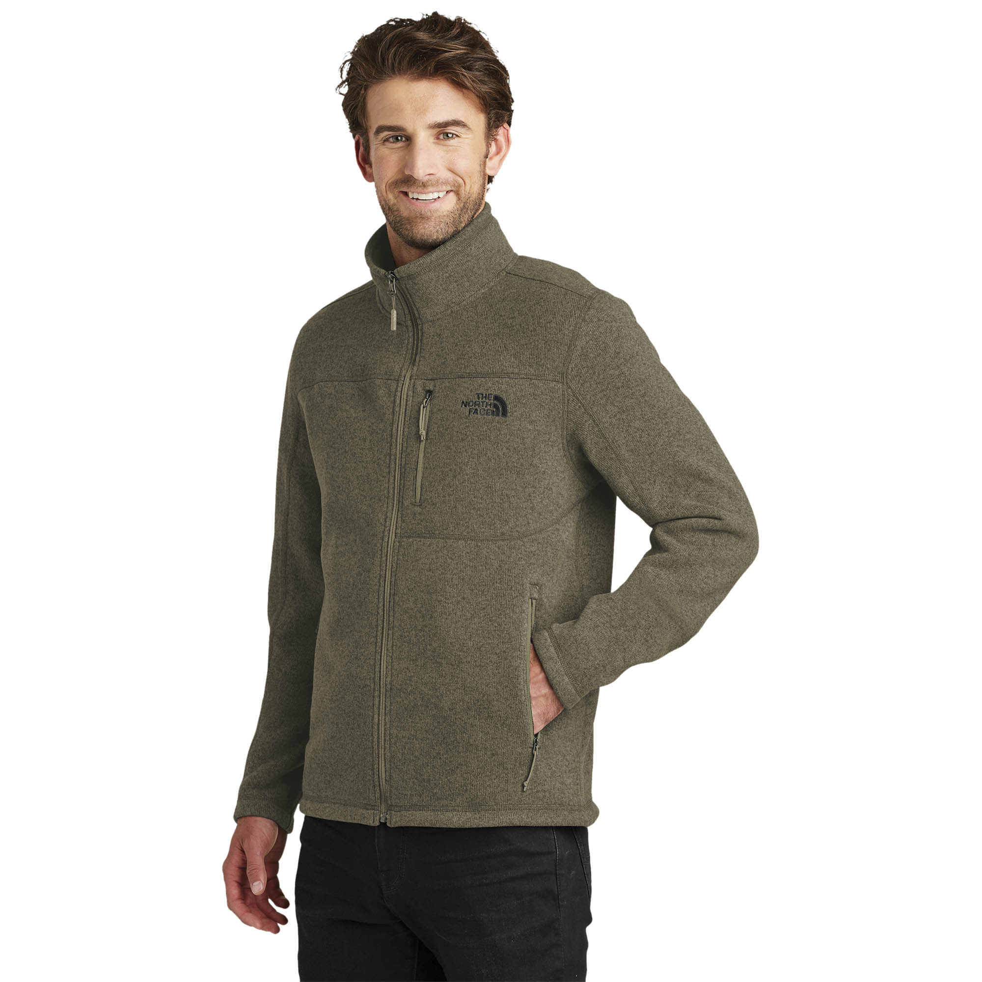 The North Face NF0A3LH7 Sweater Fleece Jacket - New Taupe Green Heather ...