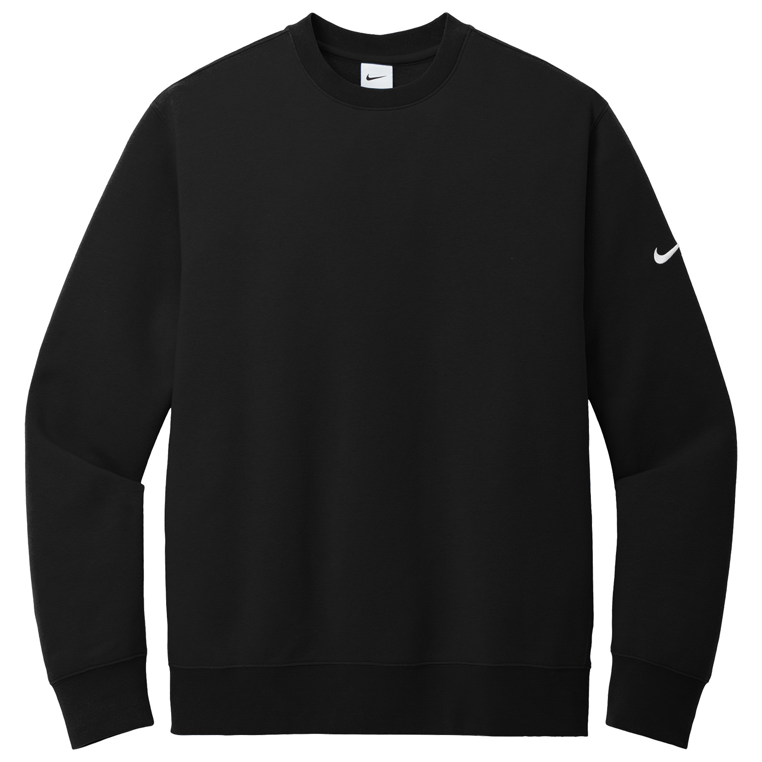 Nike NKFD9863 Club Fleece Sleeve Swoosh Crew - Black | Full
