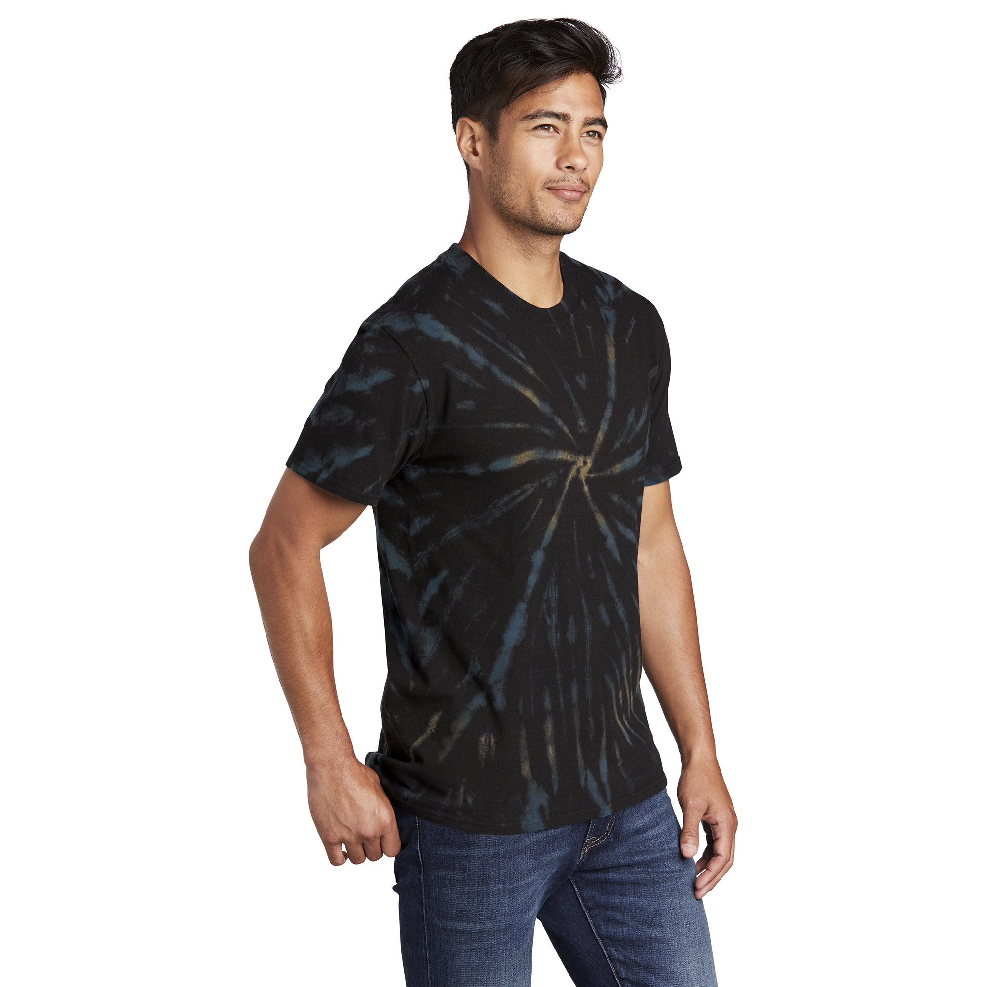 Port & Company - Tie-Dye Tee PC147, Black Galaxy Spiral / L