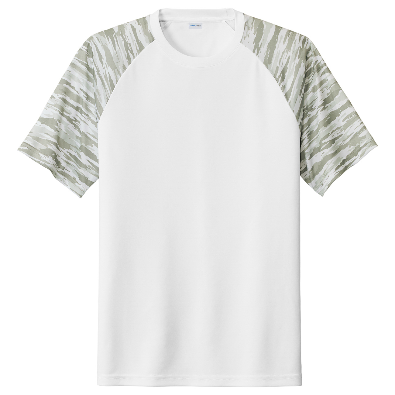 Sport-Tek ST376 Drift Camo Colorblock Tee - White | Full Source