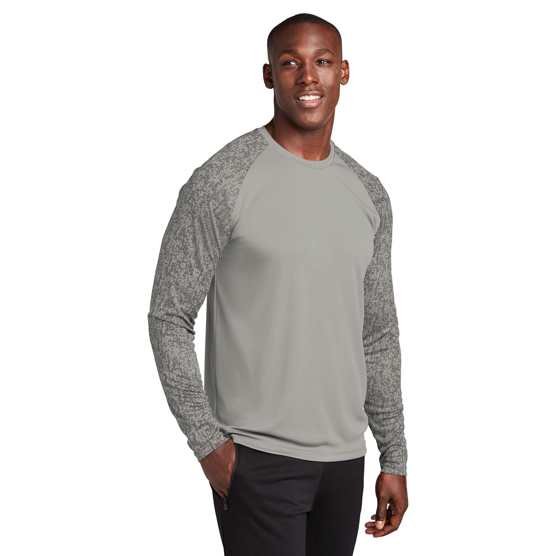 Sport Tek Long Sleeve Digi Camo T-Shirt - Moisture Wicking Performance Shirt, Sizes XS-4XL