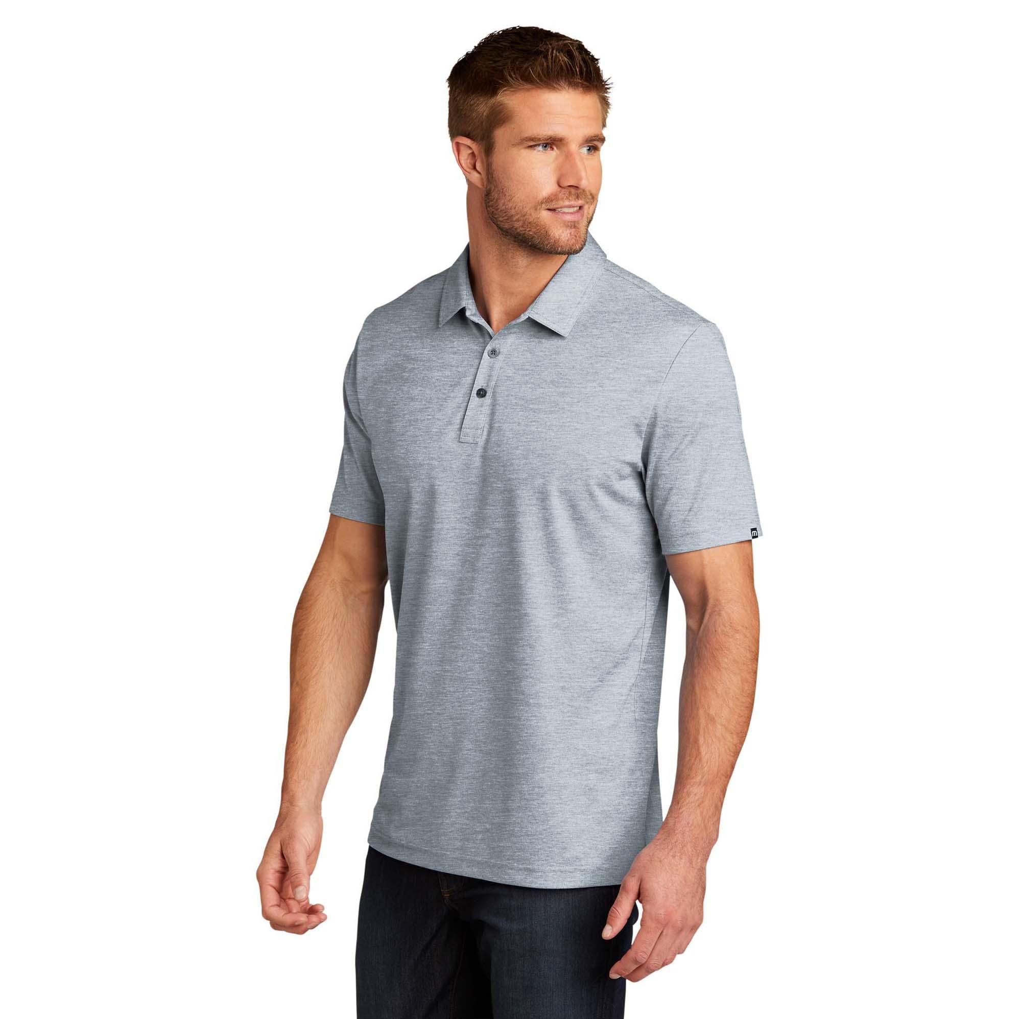 TravisMathew TM1MU412 Oceanside Heather Polo - Quiet Shade Grey Heather