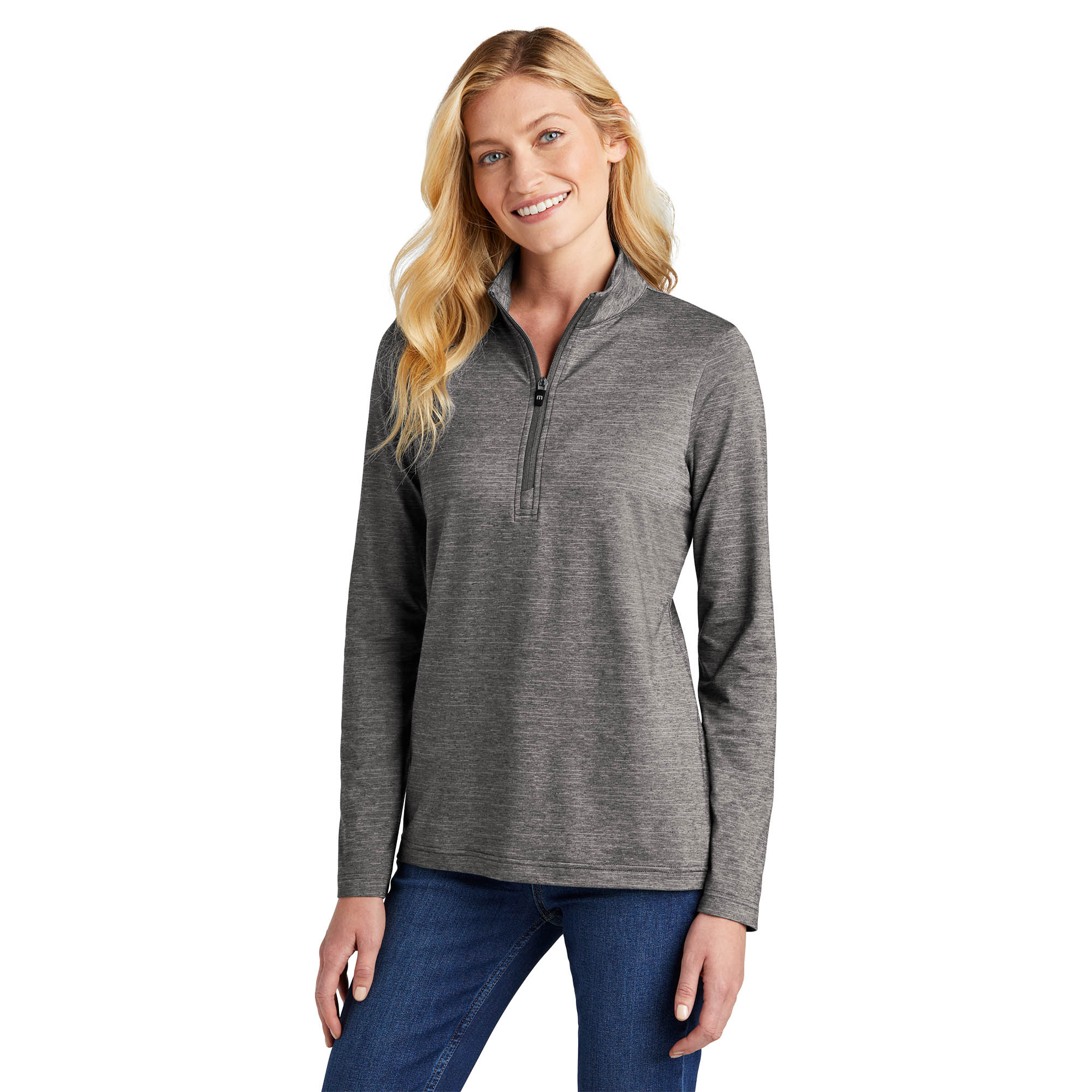 TravisMathew TM1WW003 Ladies Crestview 1/4-Zip - Grey Heather | Full Source