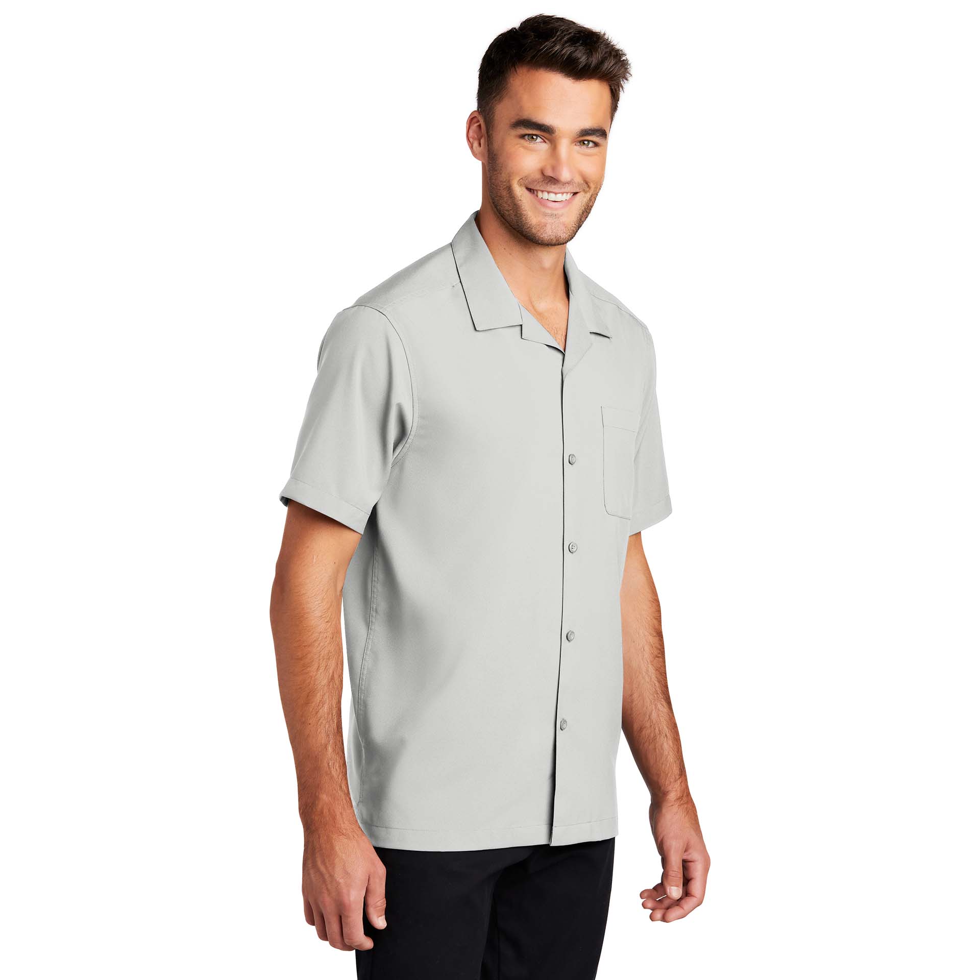 Port Authority W400 Short Sleeve Performance Staff Shirt - Silver ...