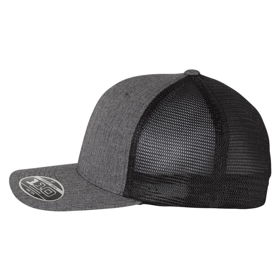 Flexfit 110M Mesh-Back Cap - Melange Charcoal/Black | Full Source