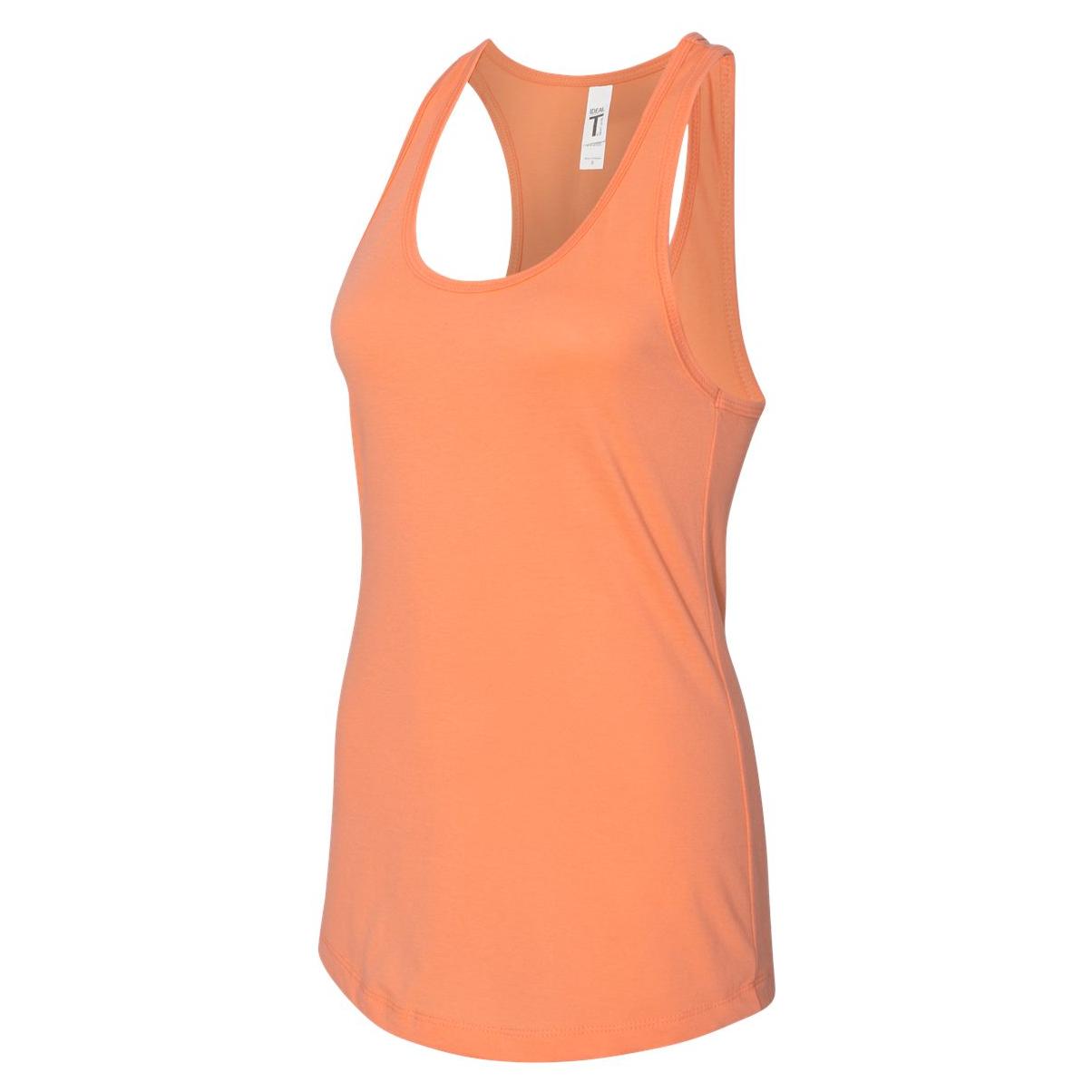 Next Level Apparel Women's Ideal Racerback Tank Top - Turquoise/Orange, X-Large, 60% Cotton 40% Polyester - View #3