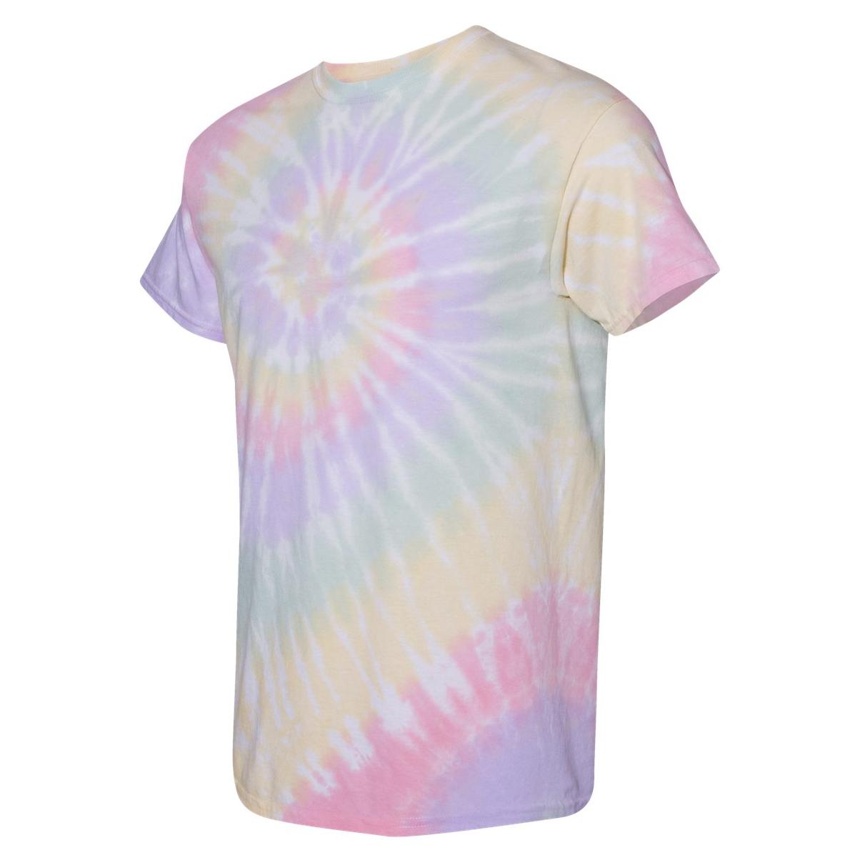 Dyenomite 200MS Multi-Color Spiral Short Sleeve T-Shirt - Hazy Rainbow