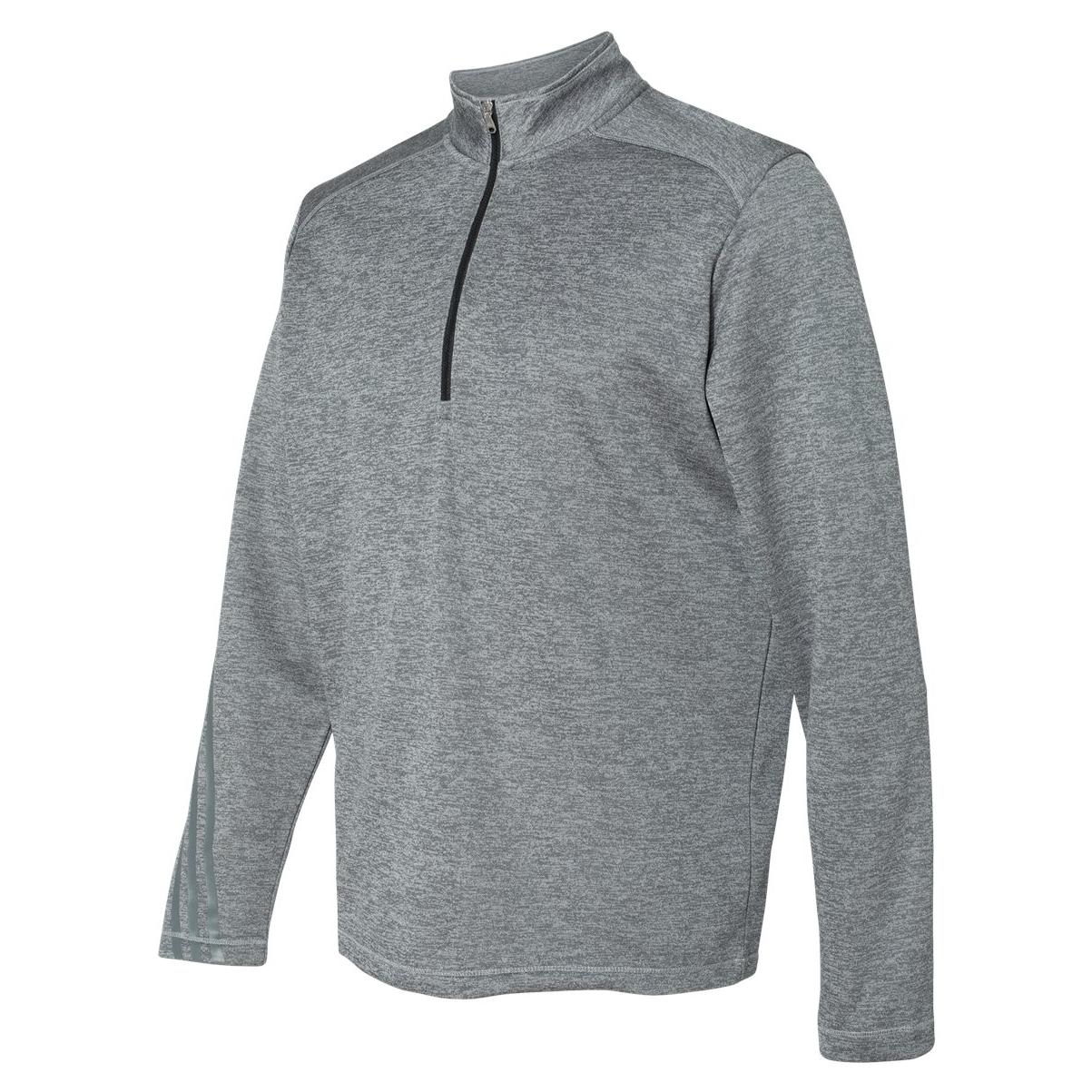 Adidas - Brushed Terry Heathered Quarter-Zip Pullover - A284