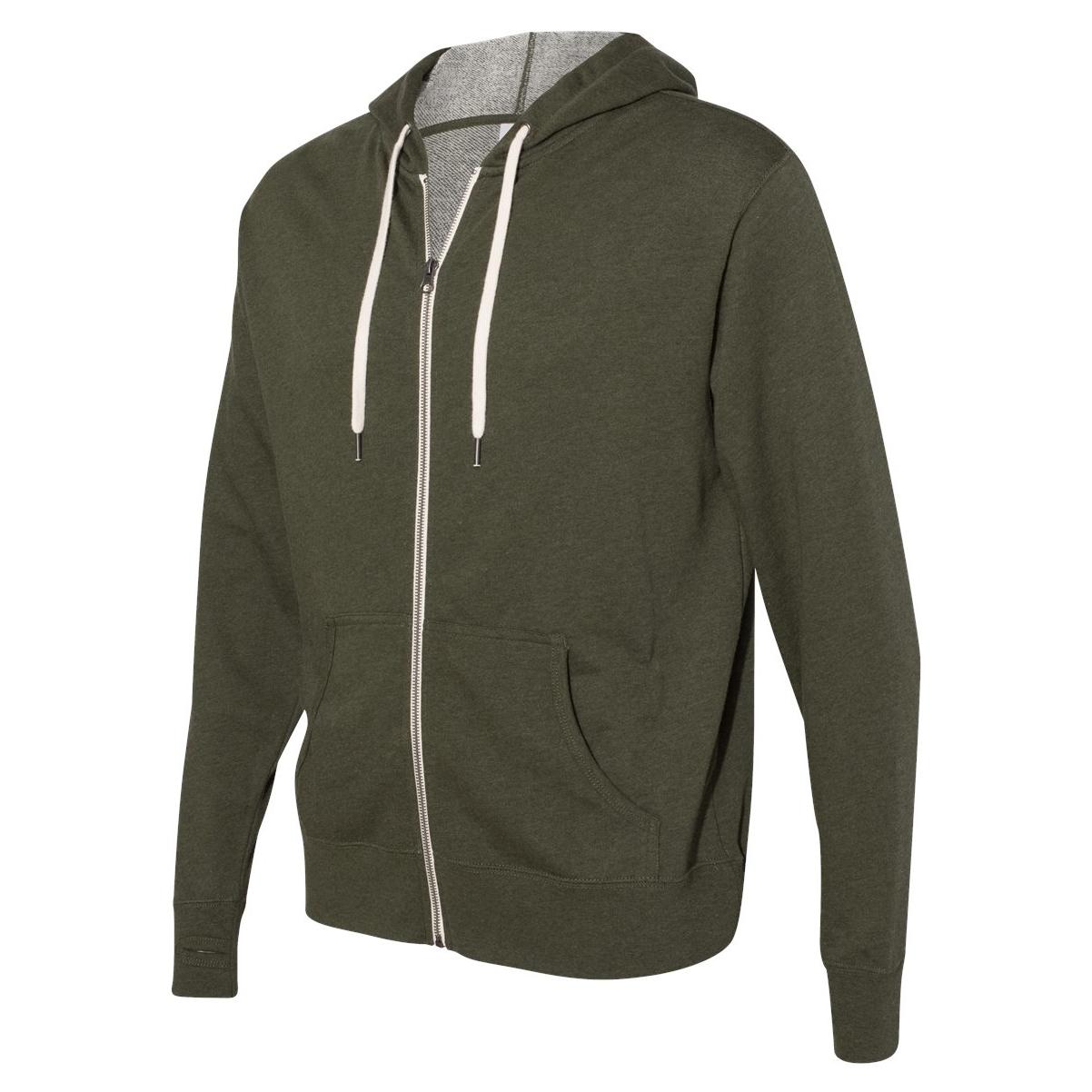 Independent Trading Co. PRM90HTZ - Unisex French Terry Heathered Hooded  Full-Zip Sweatshirt