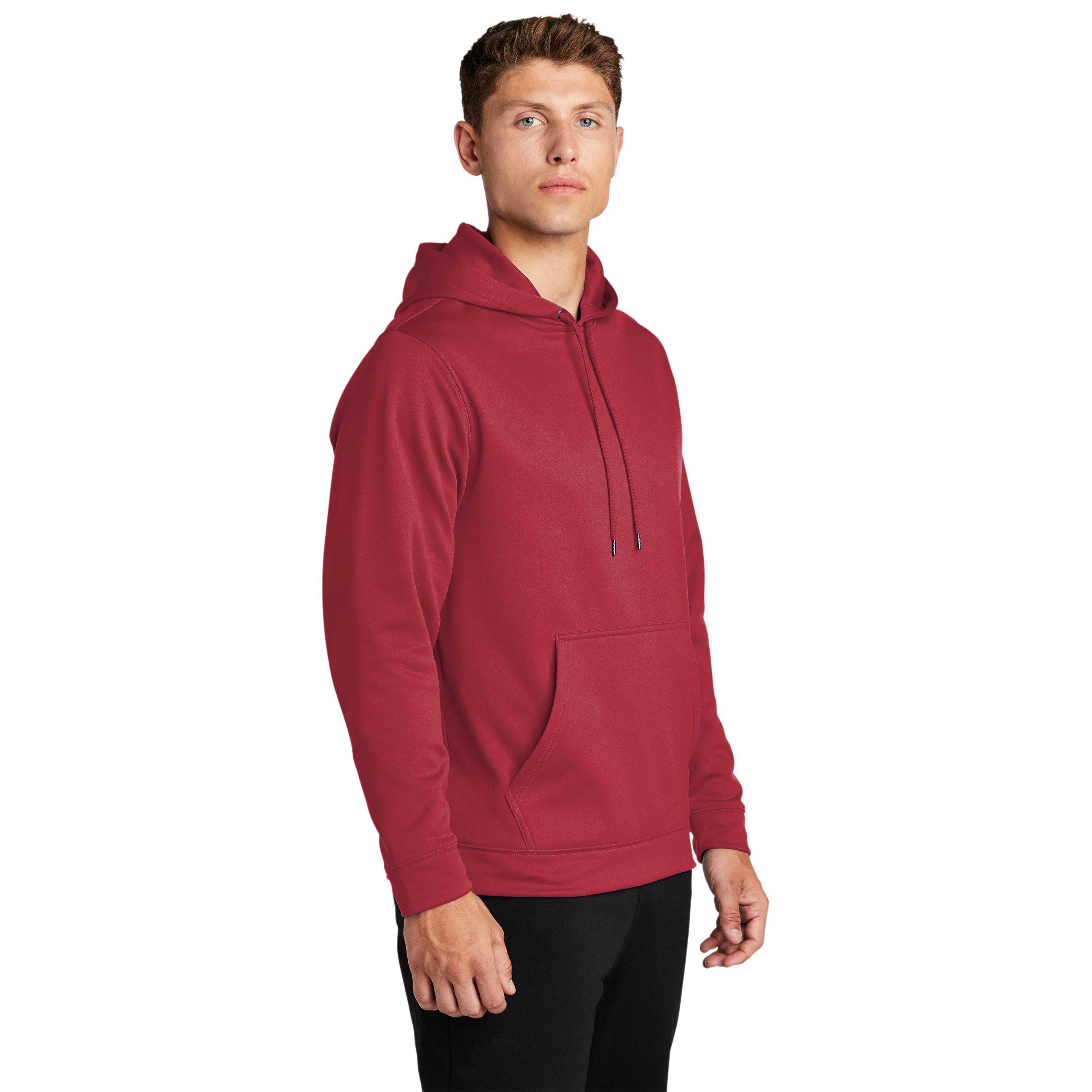 Sport-Tek Youth Deep Red Sport-Wick Fleece Short Sleeve Pullover Hoodi