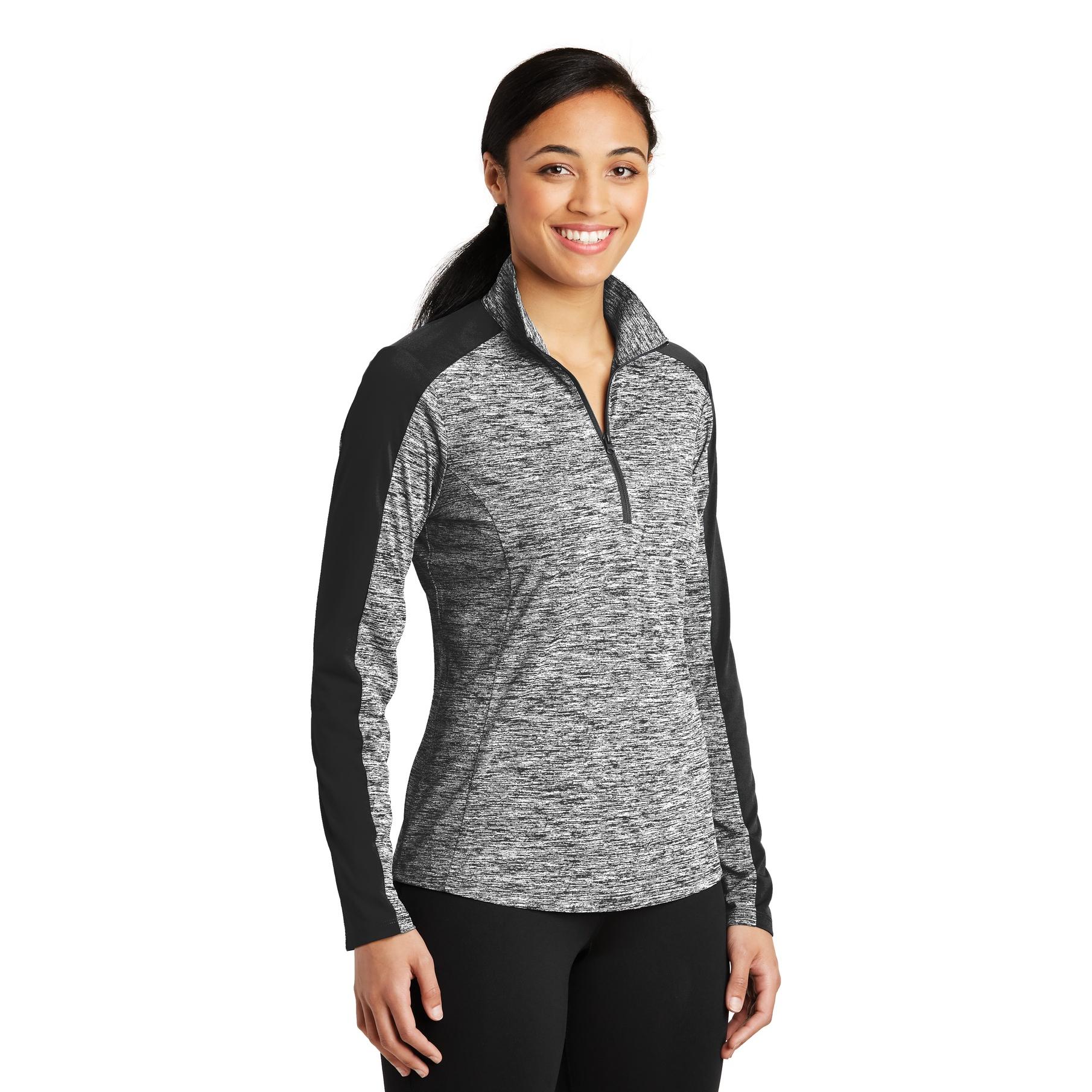 Sport-Tek LST397 Ladies PosiCharge Electric Heather Colorblock 1/4