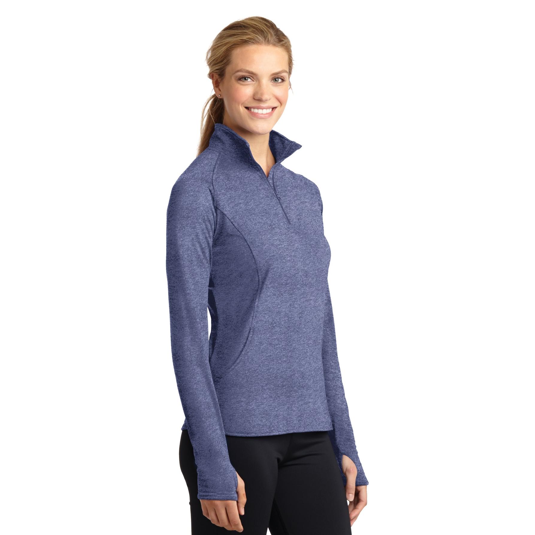 Sport-Tek LST850 Ladies Sport-Wick Stretch 1/2-Zip Pullover Sweatshirt ...